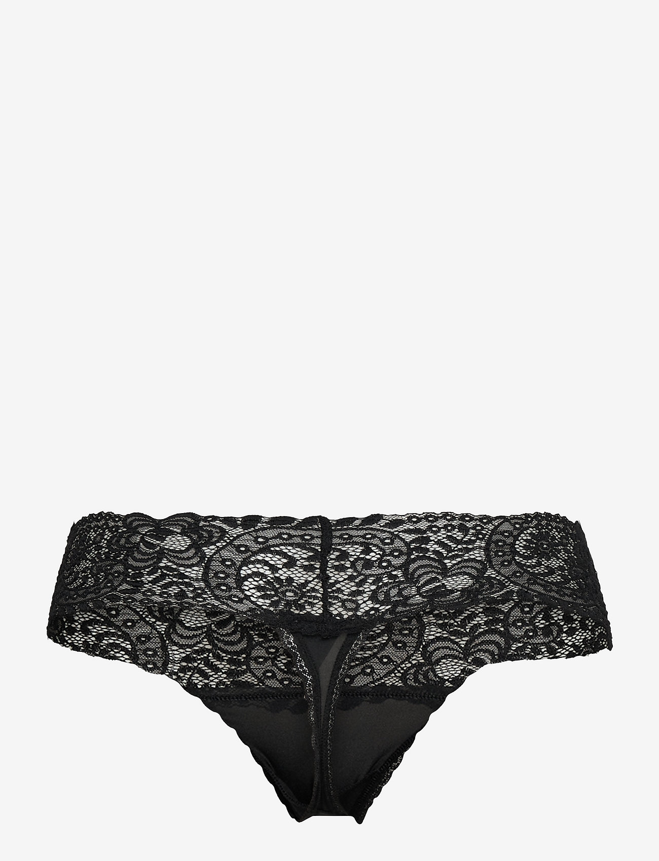 Aerie - 10CM FAR OUT LACE THONG (SOLID) - true black - 1