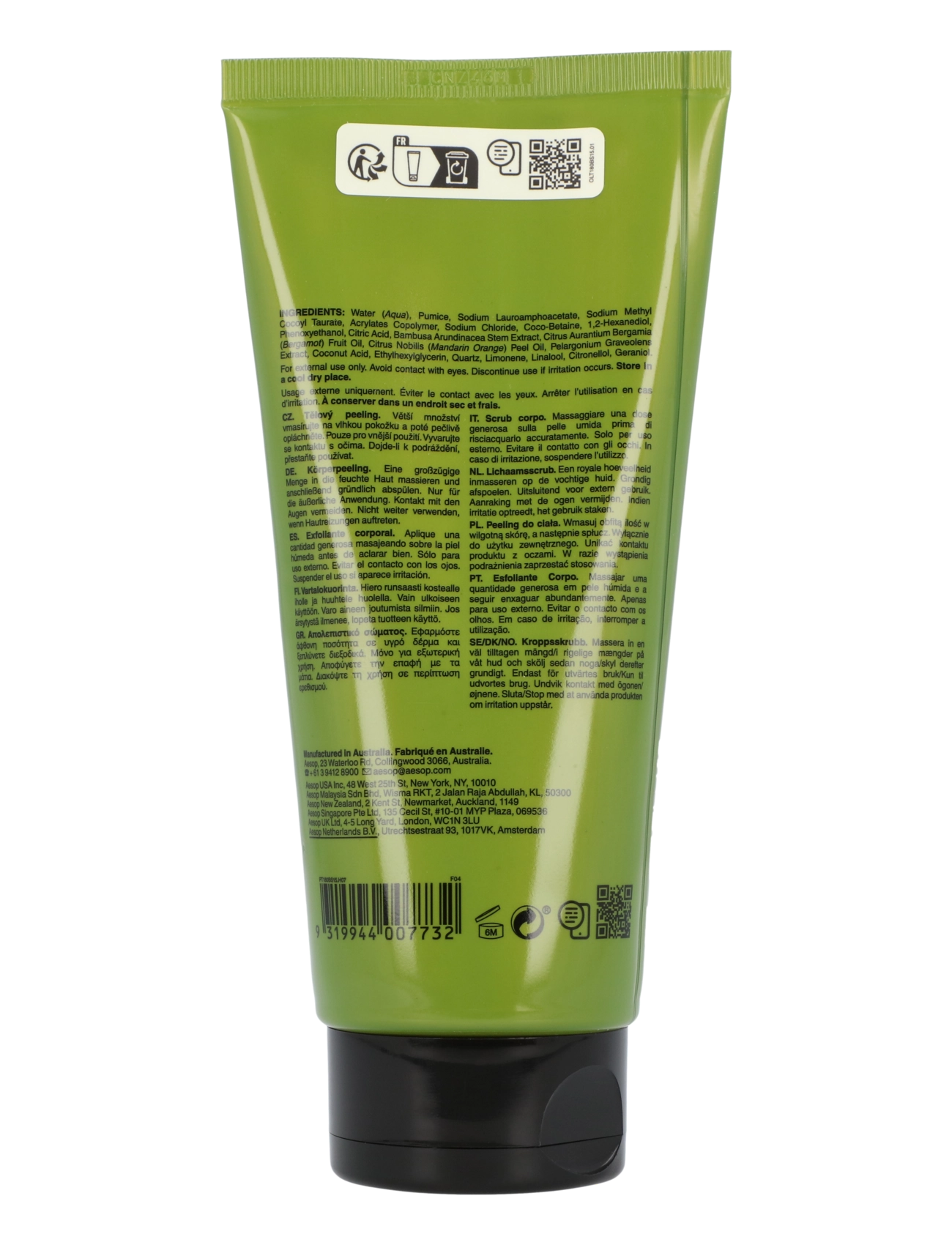 Aesop - Geranium Leaf Body Scrub - skrubb & exfoliators - kropp  - clear - 1