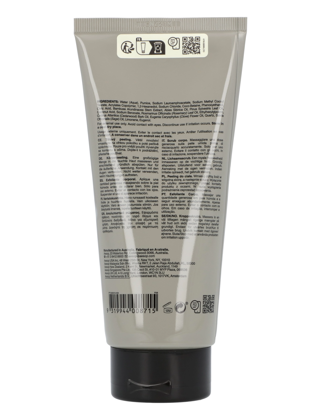 Aesop - Redemption Body Scrub - skrubb & exfoliators - kropp  - clear - 1