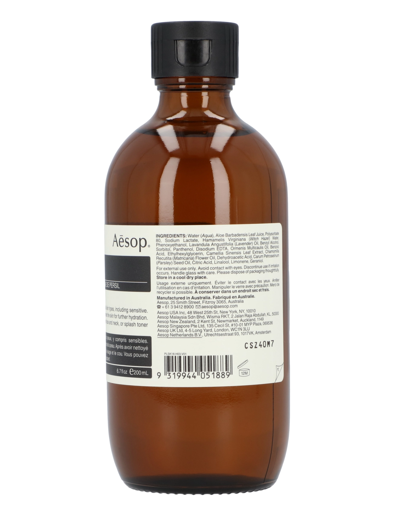 Aesop - Aesop Parsley Seed Anti Oxidant Facial Toner - fugtgivende tonere - clear - 1