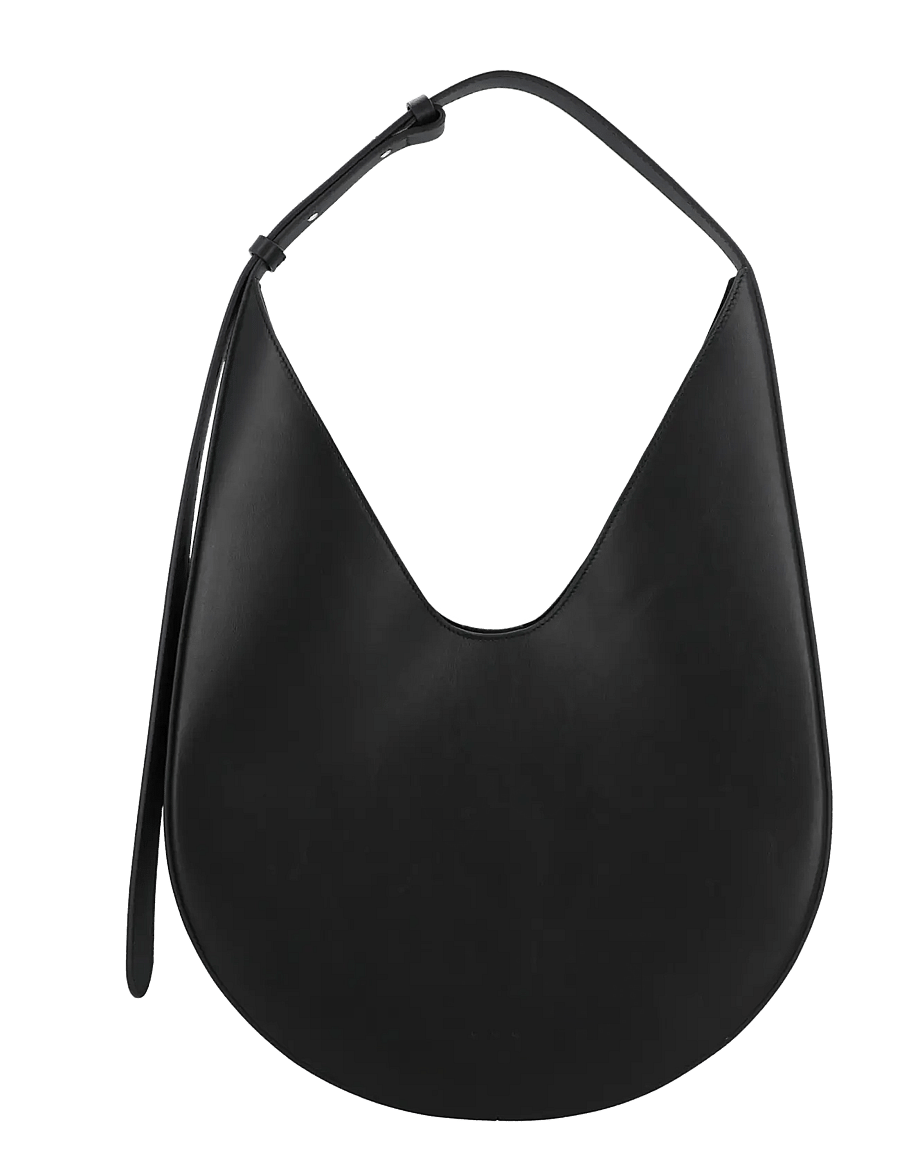 Aesther Ekme - Hobo leather shoulder bag - schultertaschen - black - 0