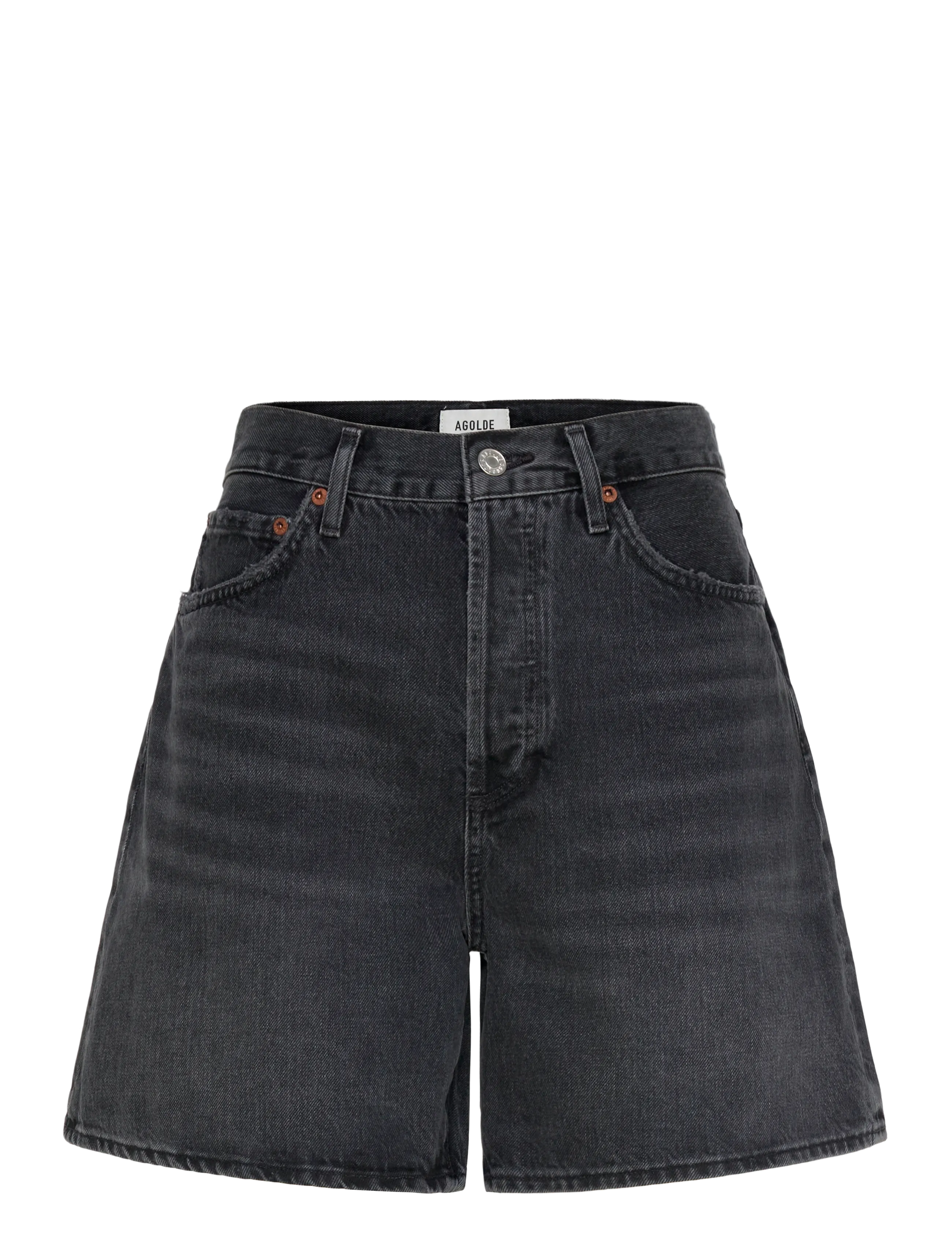 Agolde Dame Short High Rise Baggy, 24, Black, Shorts > Denim Shorts, Dame