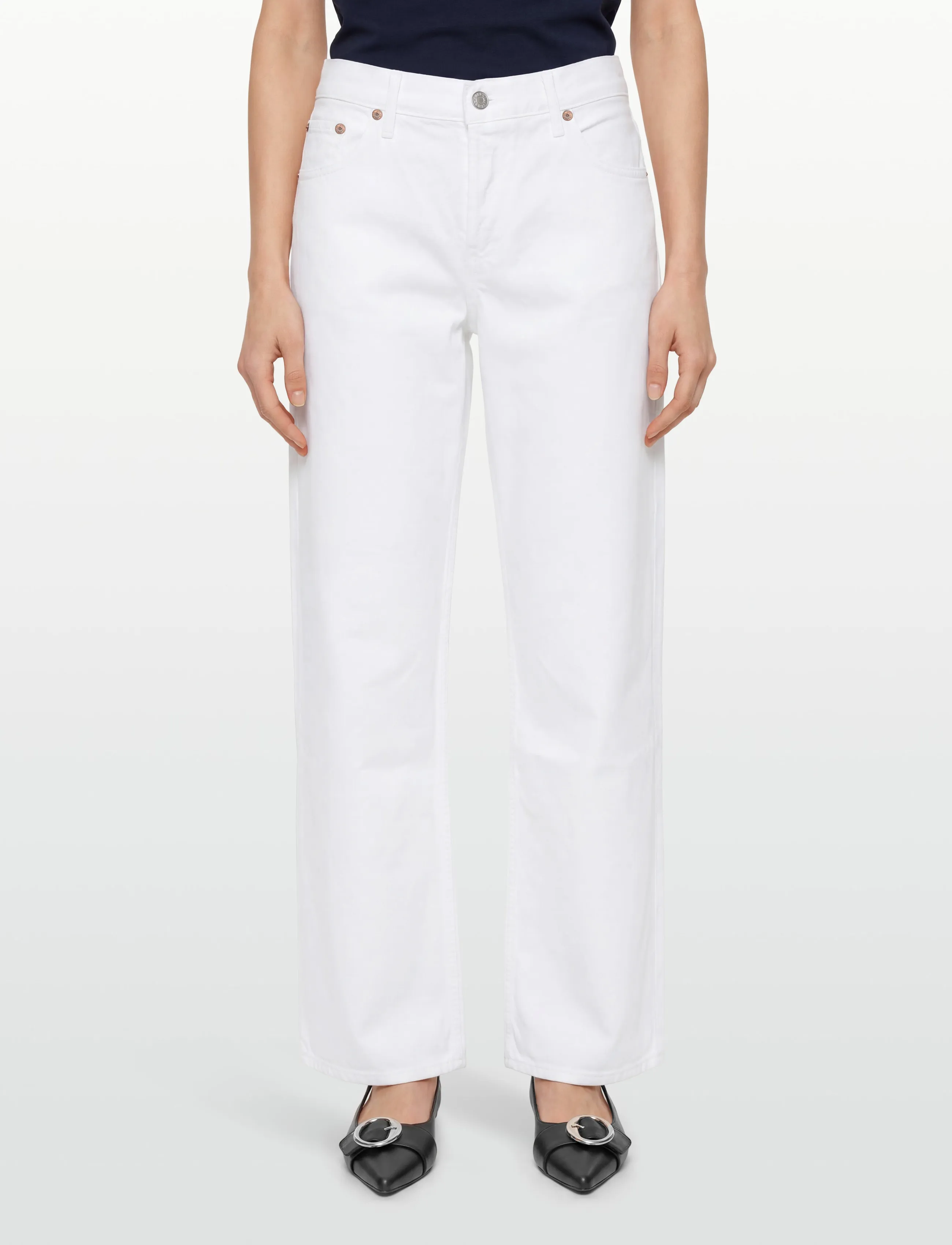 Agolde - LOW RISE LOOSE - hosen mit weitem bein - marshmllow - 3
