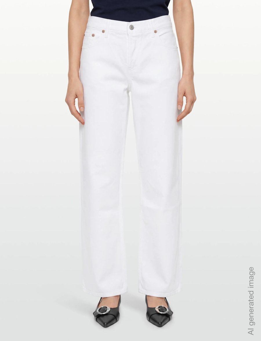 Agolde - LOW RISE LOOSE - hosen mit weitem bein - marshmllow - 3
