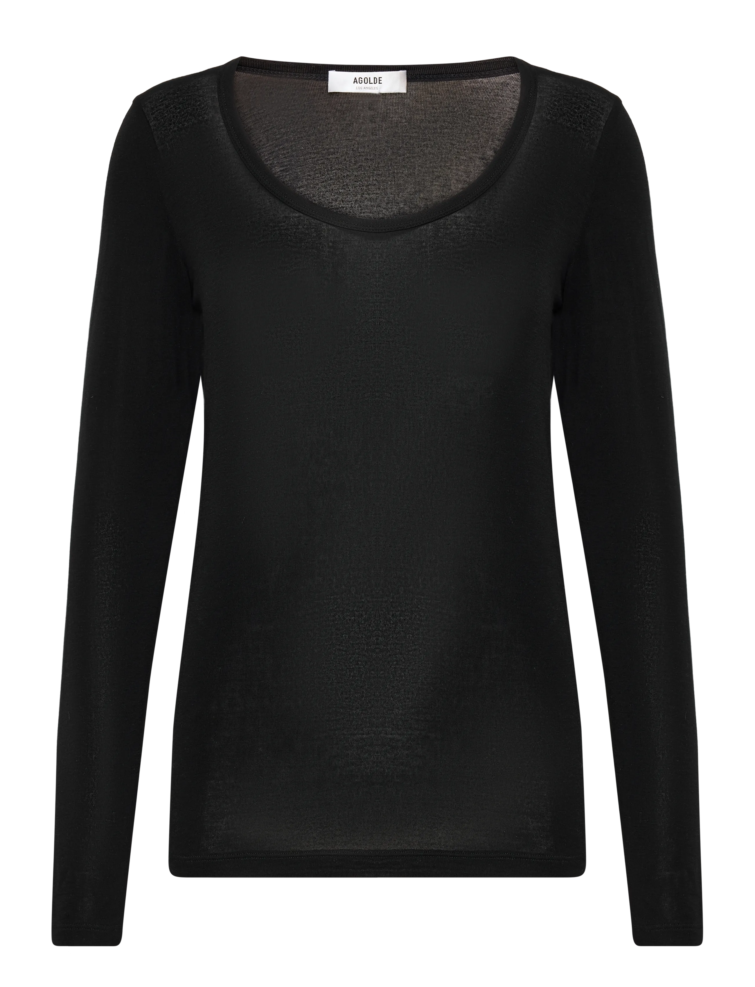 Agolde COREY SCOOP NECK TEE - Riided - BLACK / black