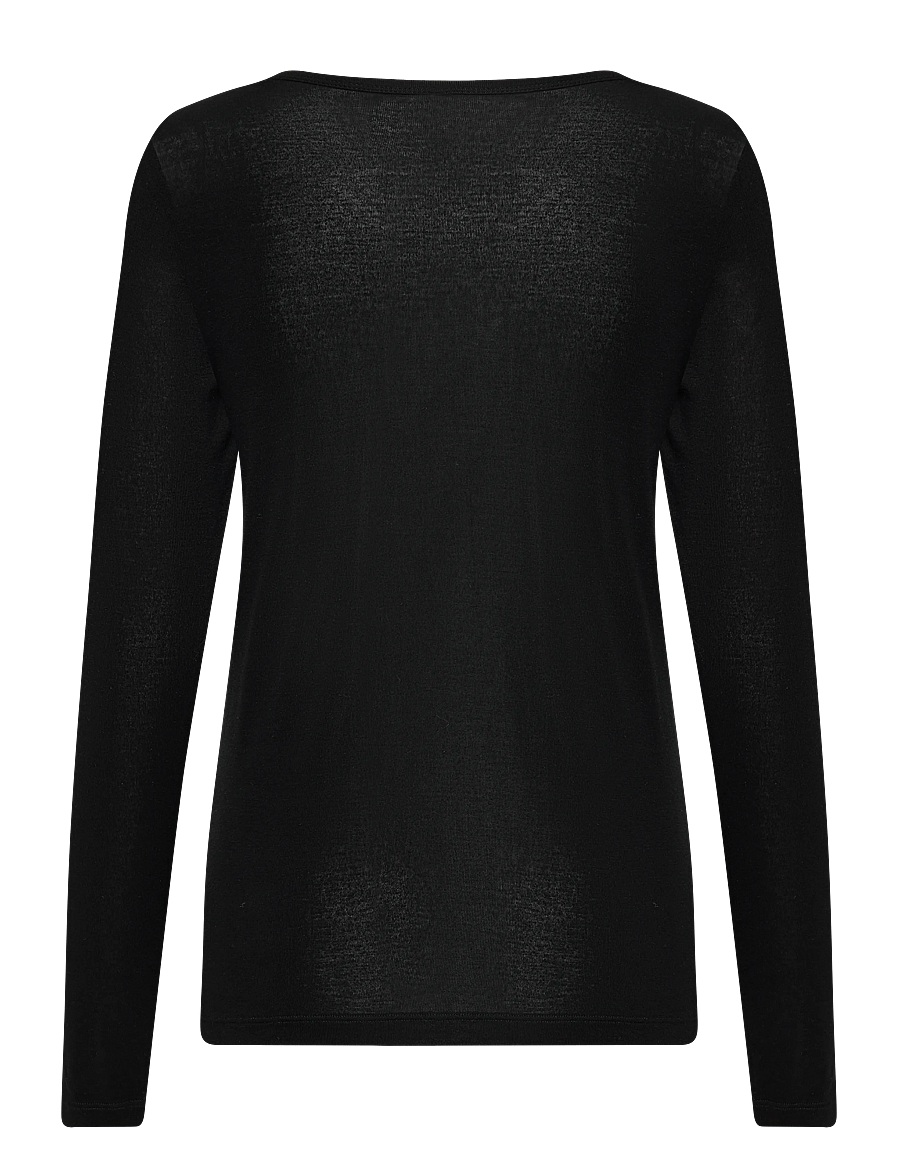 Agolde - COREY SCOOP NECK TEE - langærmede toppe - black - 2