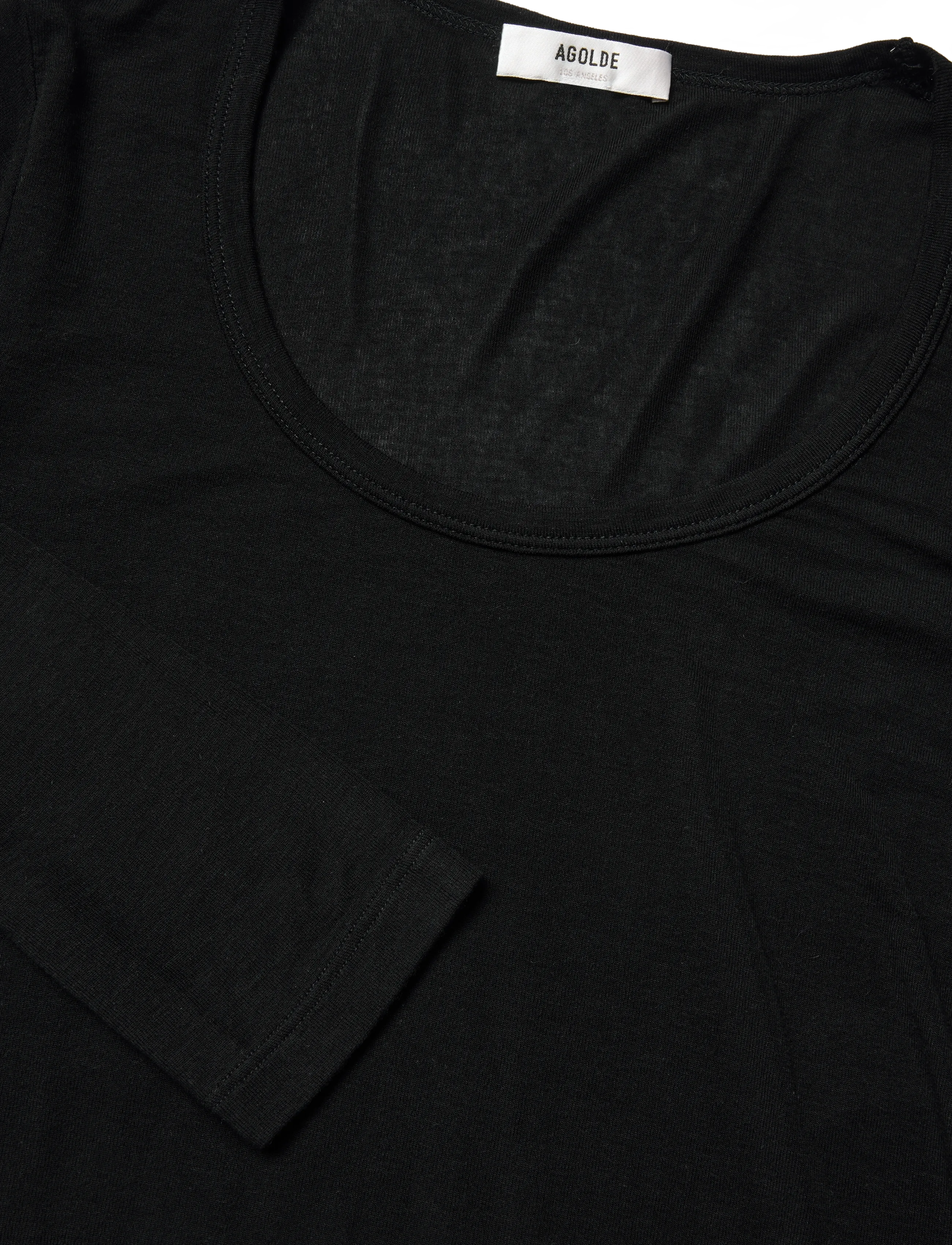 Agolde - COREY SCOOP NECK TEE - pikkade varrukatega topid - black - 5