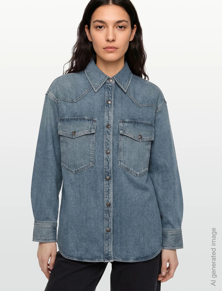 Agolde - LOTTA SHIRT - teksasärgid - grade - 3