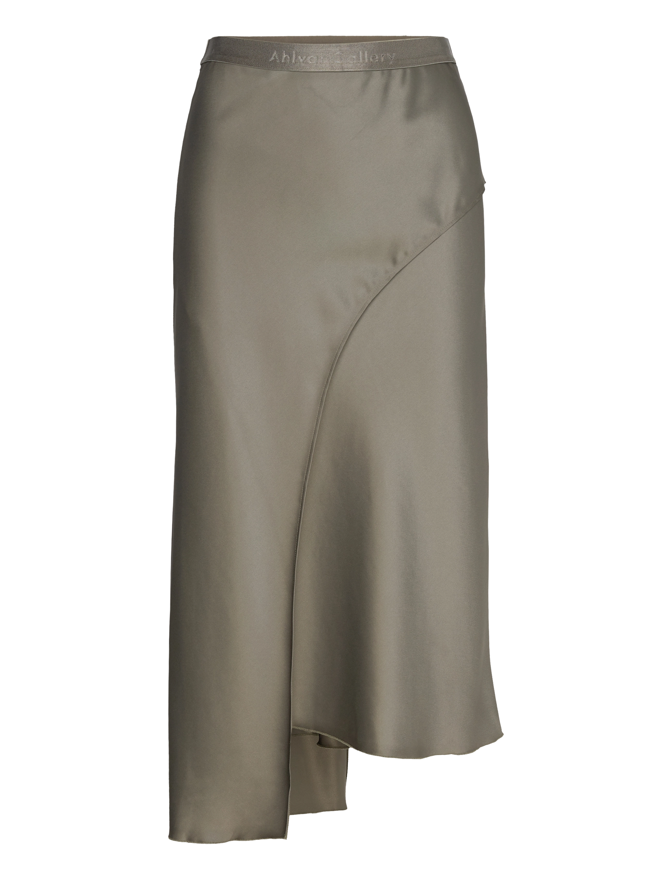 Ahlvar Gallery Saya satin skirt - Satinröcke - LIGHT MILITARY / green