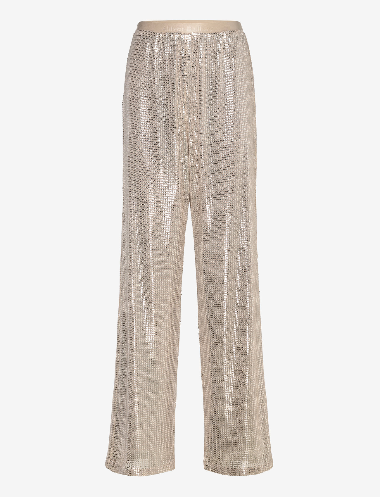 Ahlvar Gallery - Ayla sequin trousers - raka byxor - cream - 1
