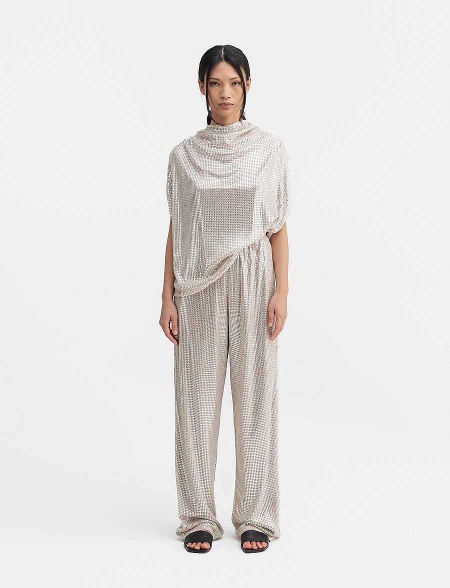 Ahlvar Gallery - Ayla sequin trousers - hose mit geradem bein - cream - 3