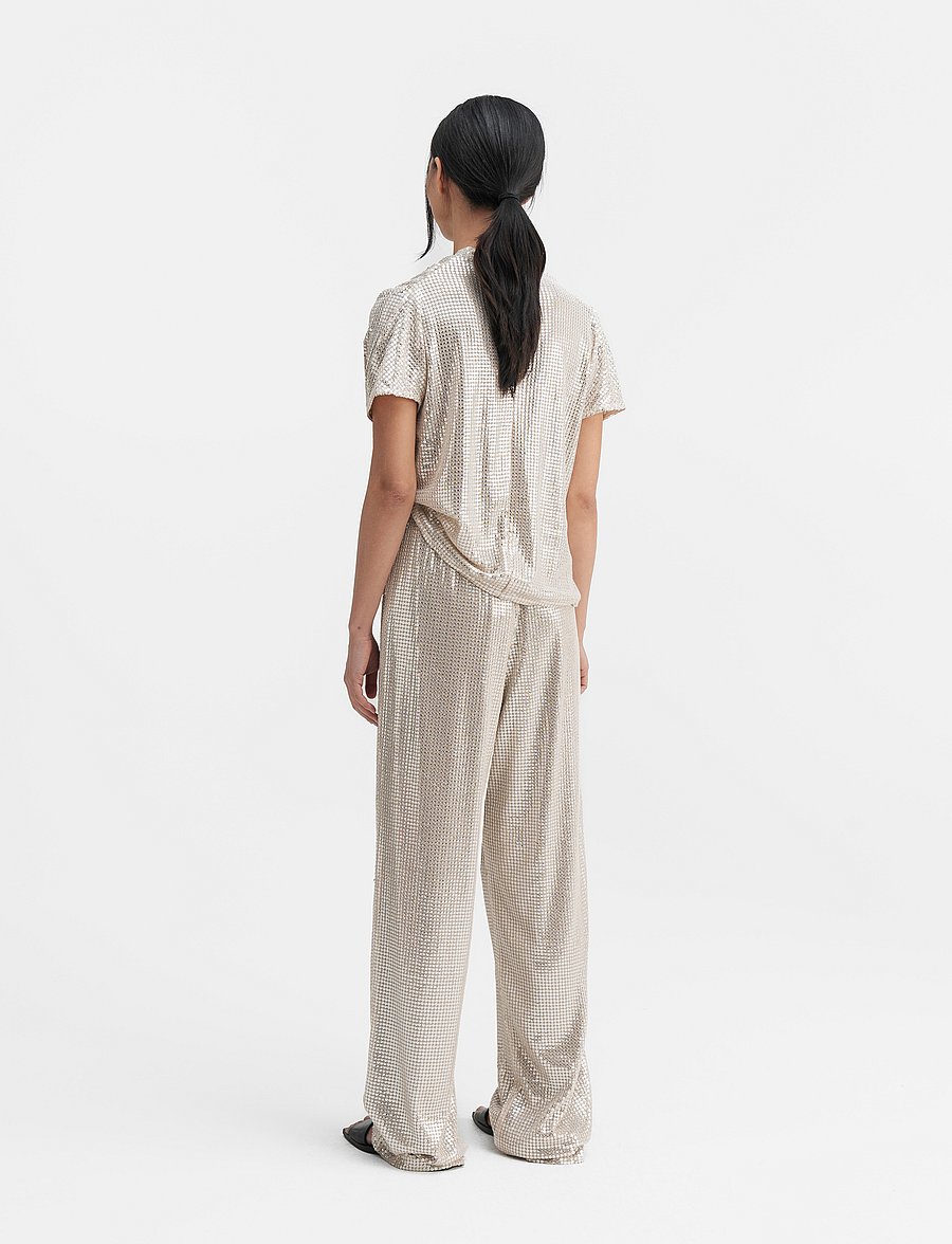 Ahlvar Gallery - Ayla sequin trousers - hose mit geradem bein - cream - 4