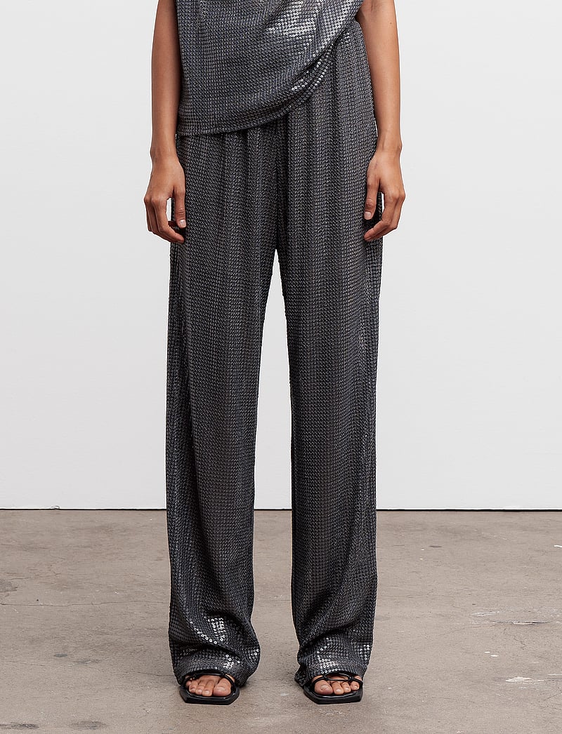 Ahlvar Gallery - Ayla sequin trousers - bukser med lige ben - dark grey - 0