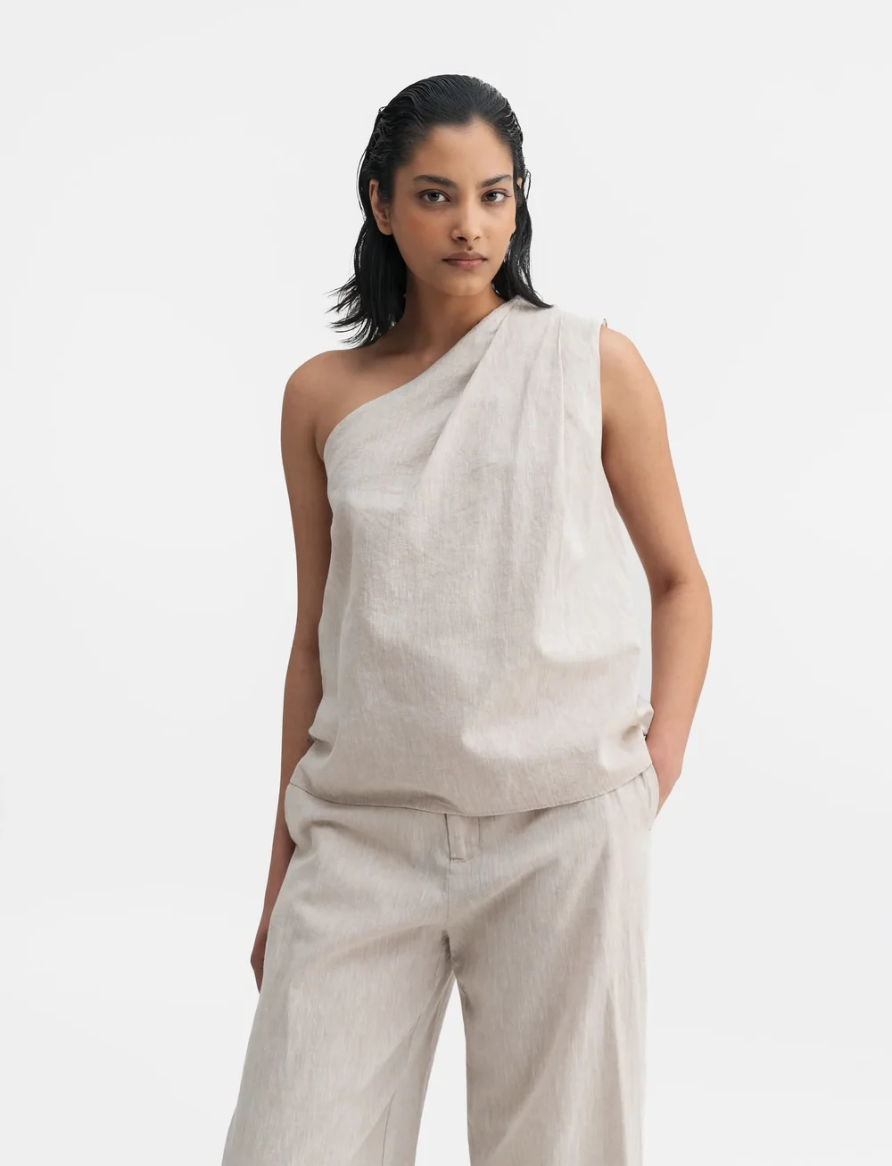 Ahlvar Gallery - Elle linen tank - Ærmeløse bluser - cream - 0