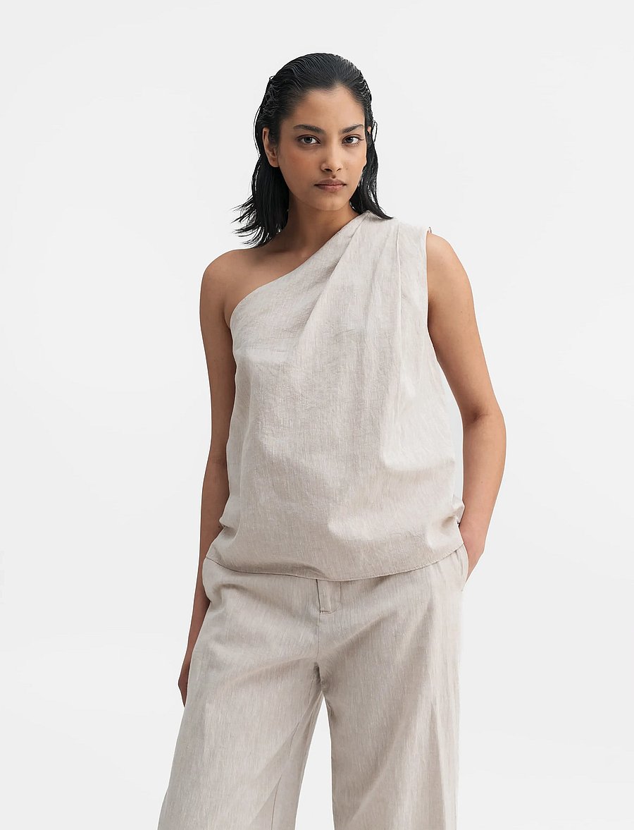Ahlvar Gallery - Elle linen tank - cream - 0