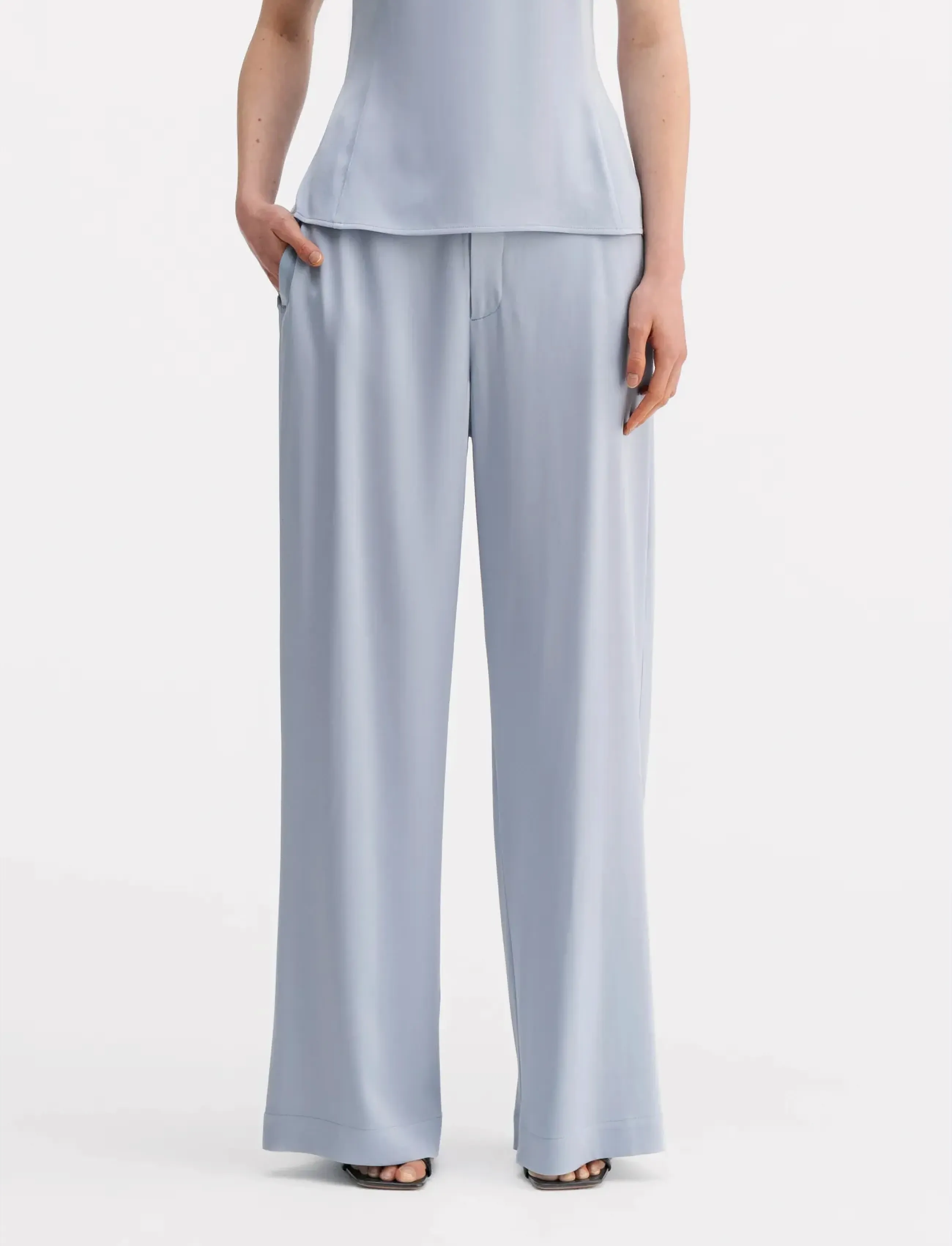 Ahlvar Gallery Mila Trousers, L Regular, Blau - Straight Leg, Frauen