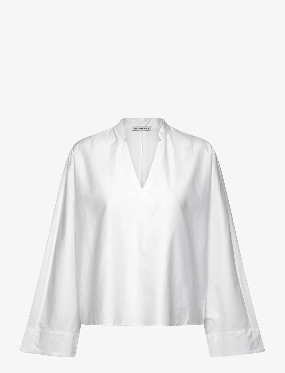 Ahlvar Gallery - Nina v-neck cotton blouse - blouses à manches longues - white - 1