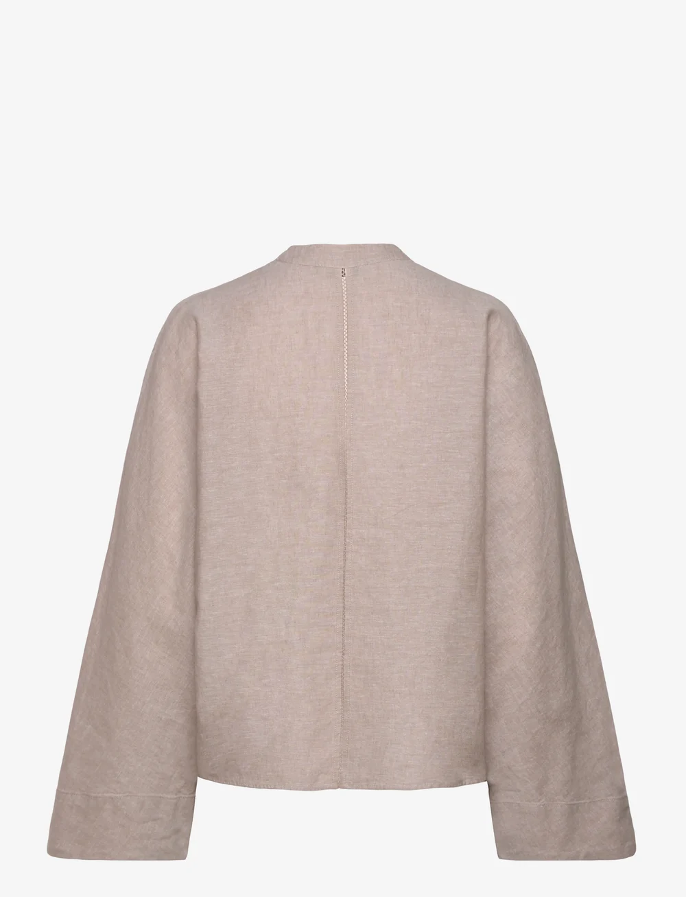 Ahlvar Gallery - Nina v-neck linen blouse - långärmade blusar - cream - 2