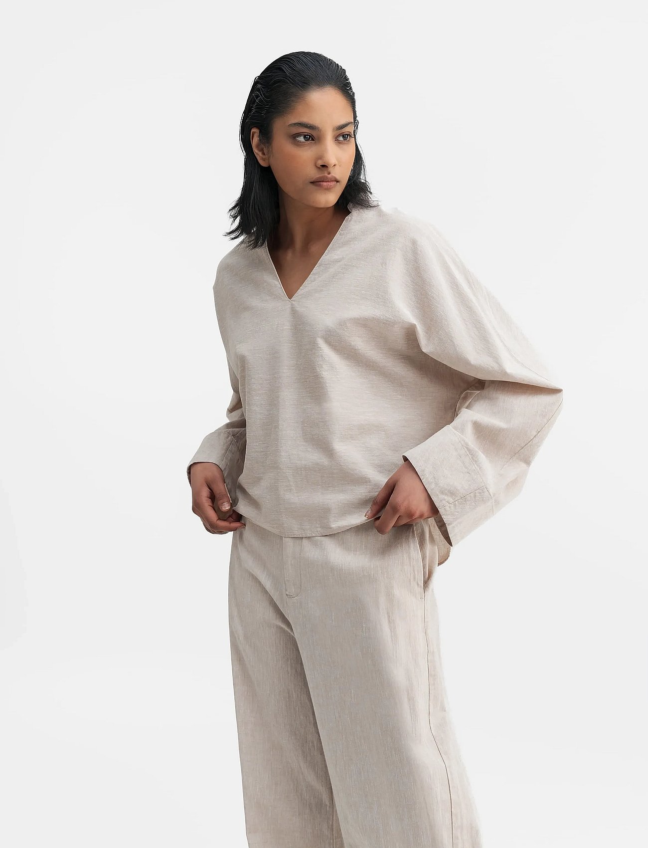 Nina v-neck linen blouse
