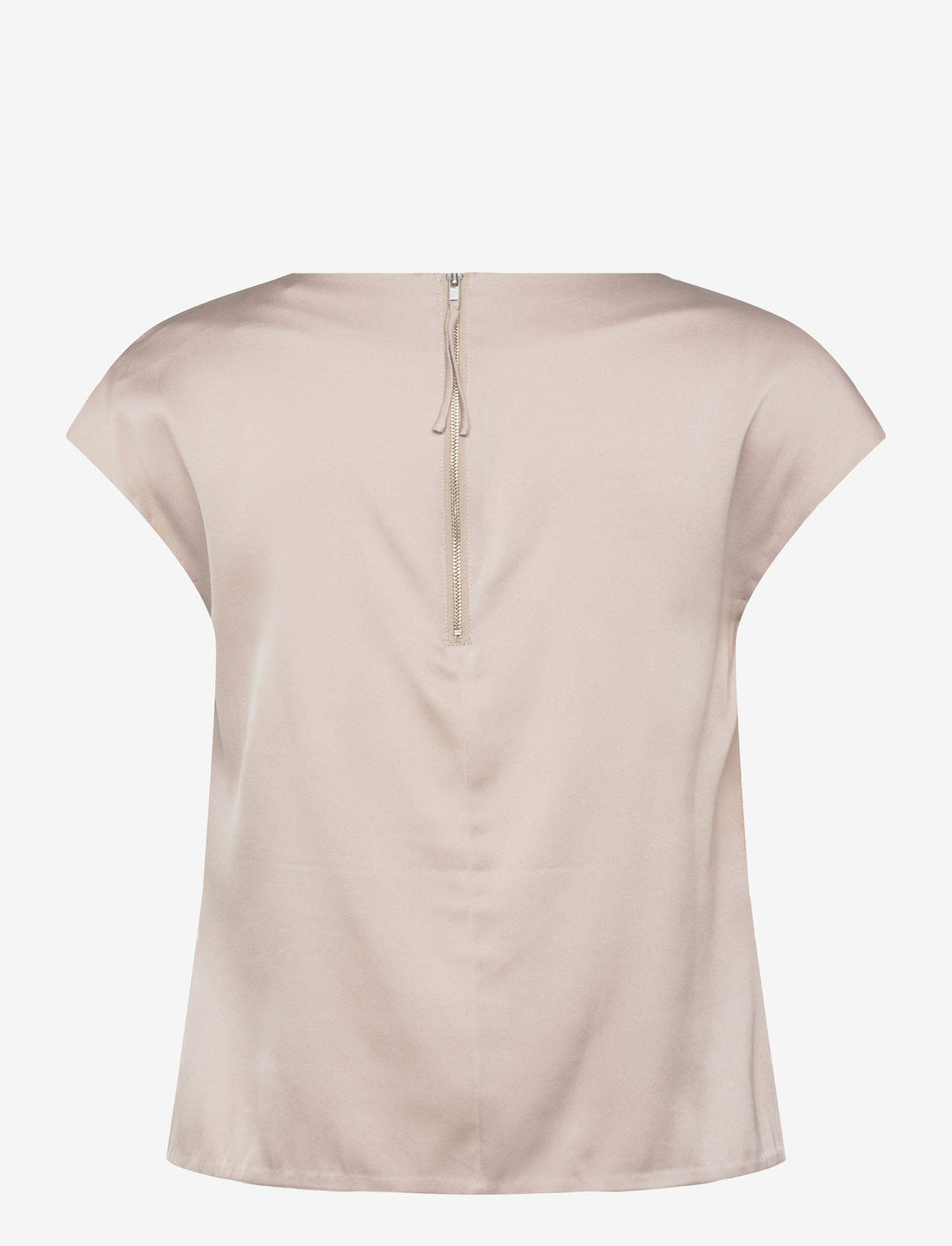 Ahlvar Gallery - Yui silk top - kurzämlige blusen - greige - 2