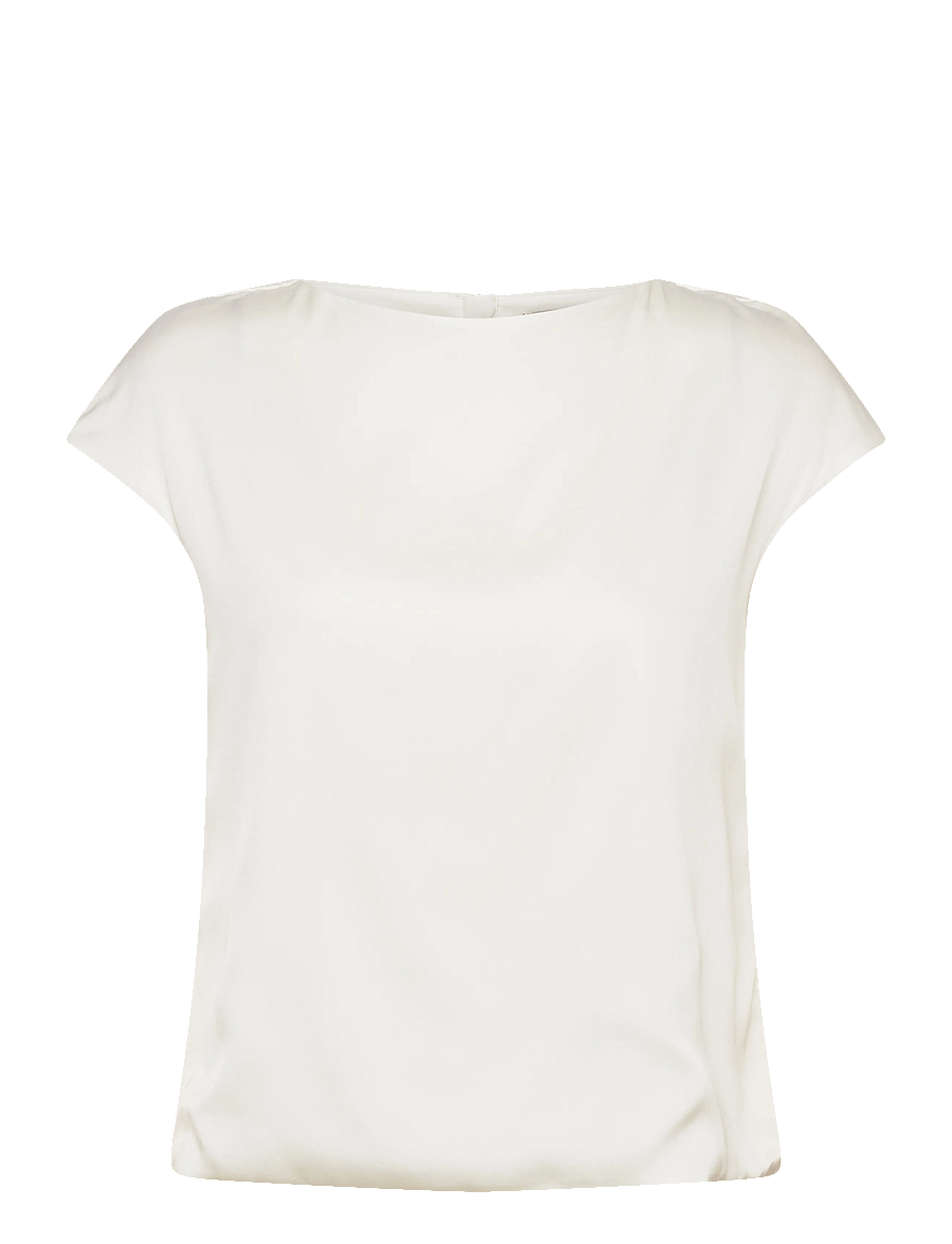 Ahlvar Gallery - Yui silk top - kortärmade blusar - white - 1