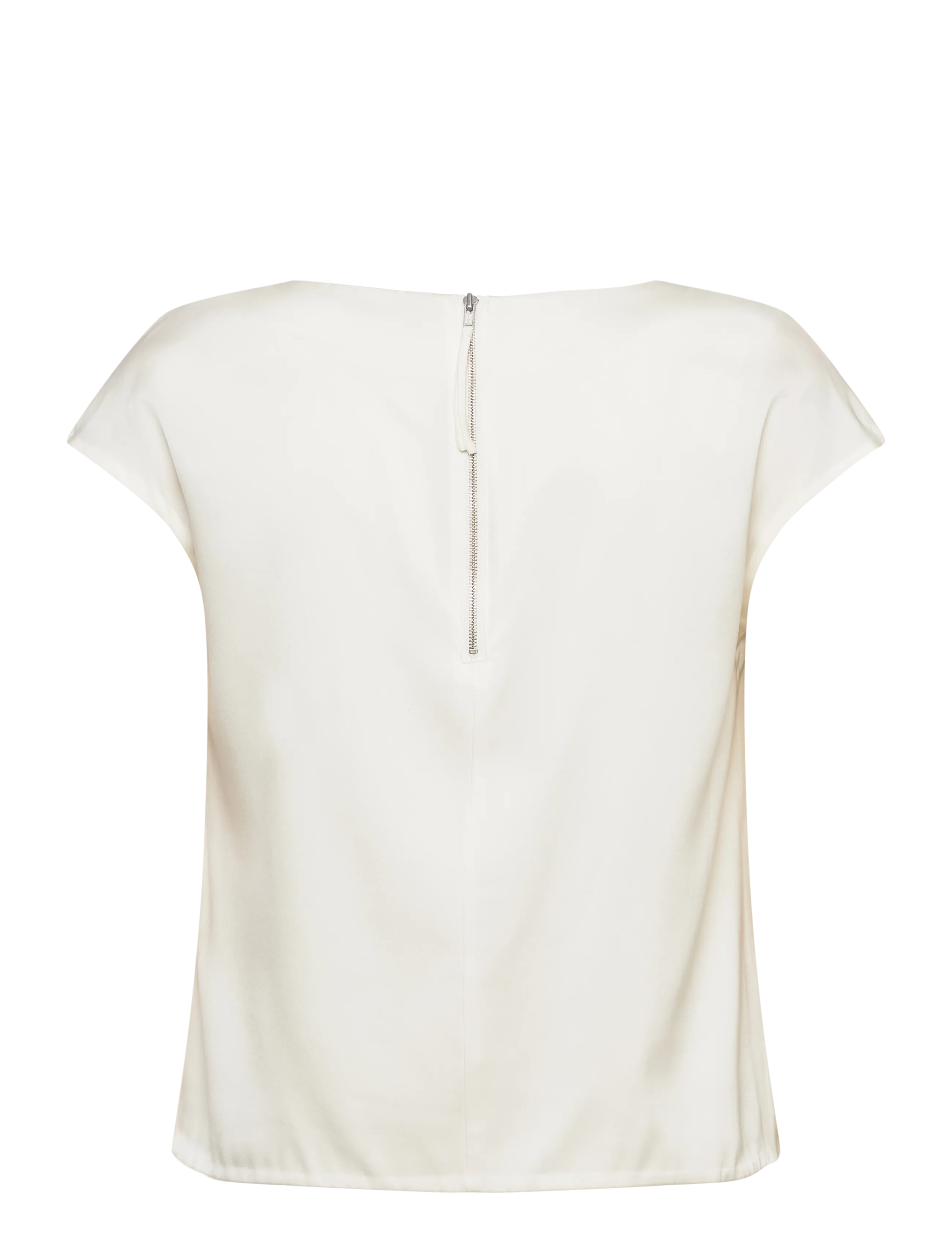 Ahlvar Gallery - Yui silk top - kortärmade blusar - white - 2