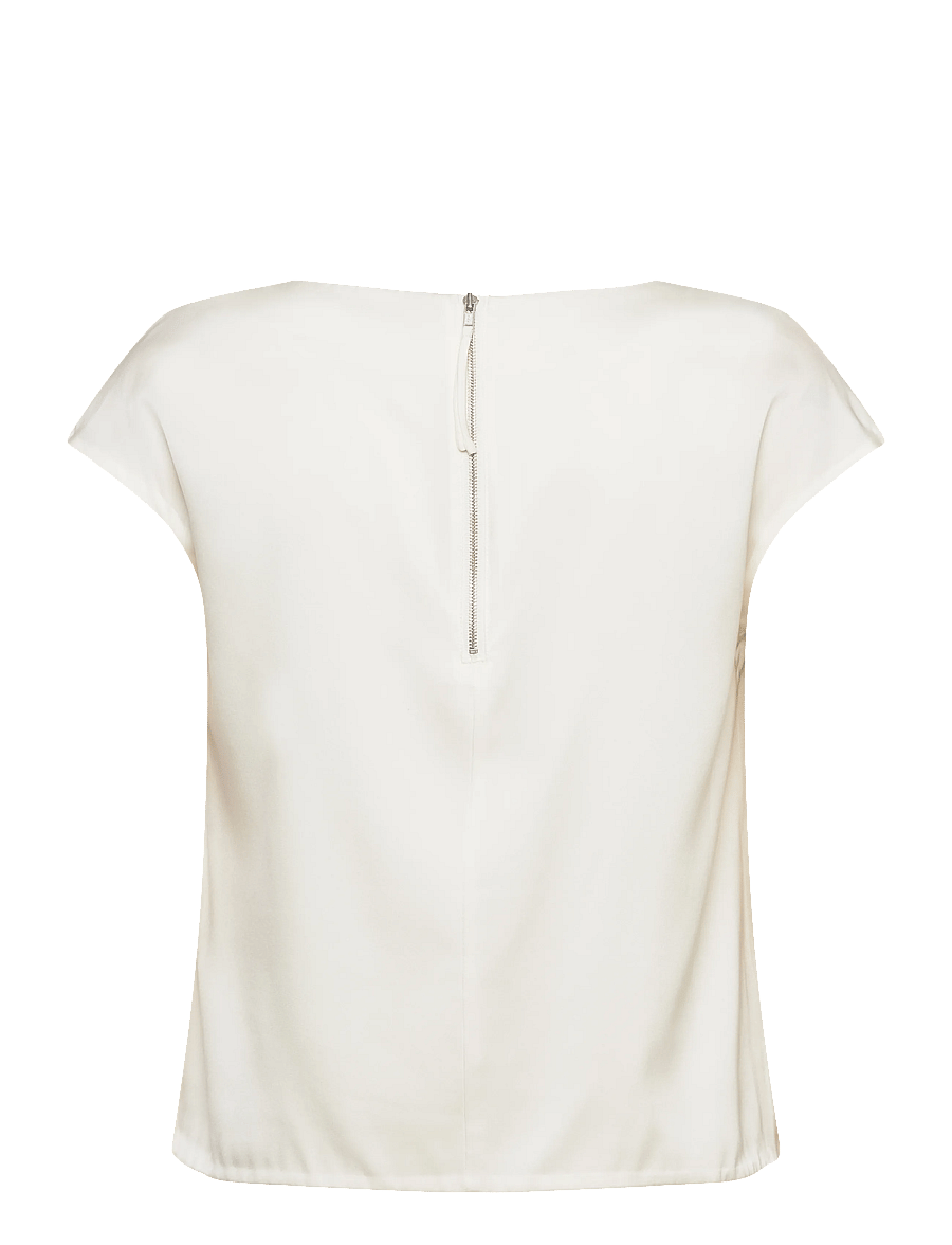 Ahlvar Gallery - Yui silk top - kortärmade blusar - white - 2