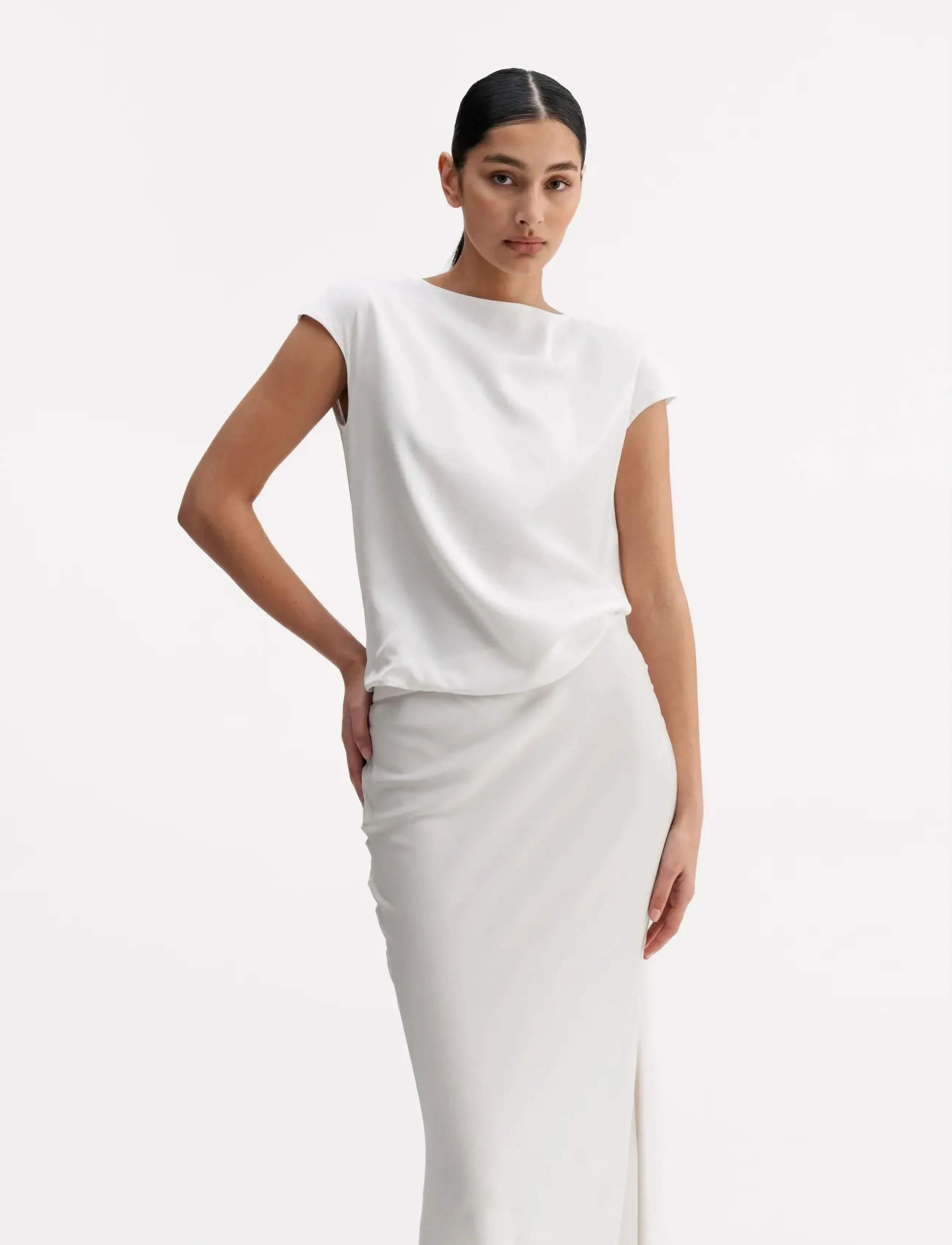 Ahlvar Gallery Yui silk top - Blusar - WHITE / white