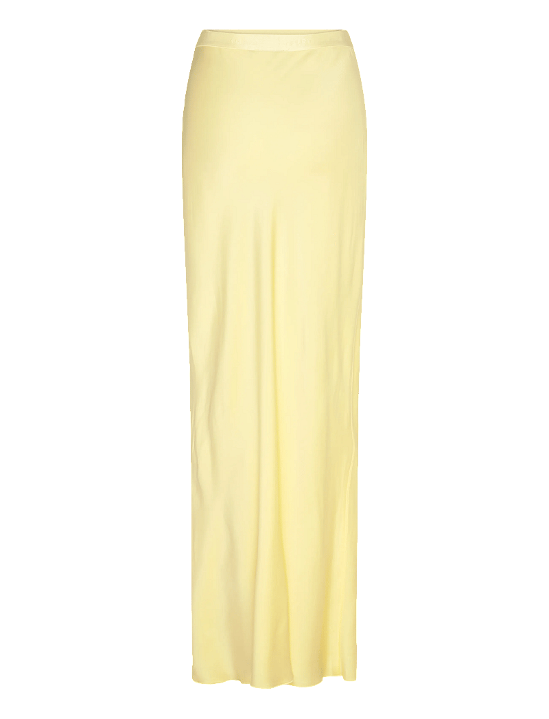 Ahlvar Gallery - Hana long logo satin skirt - lange skjørt - light yellow - 1