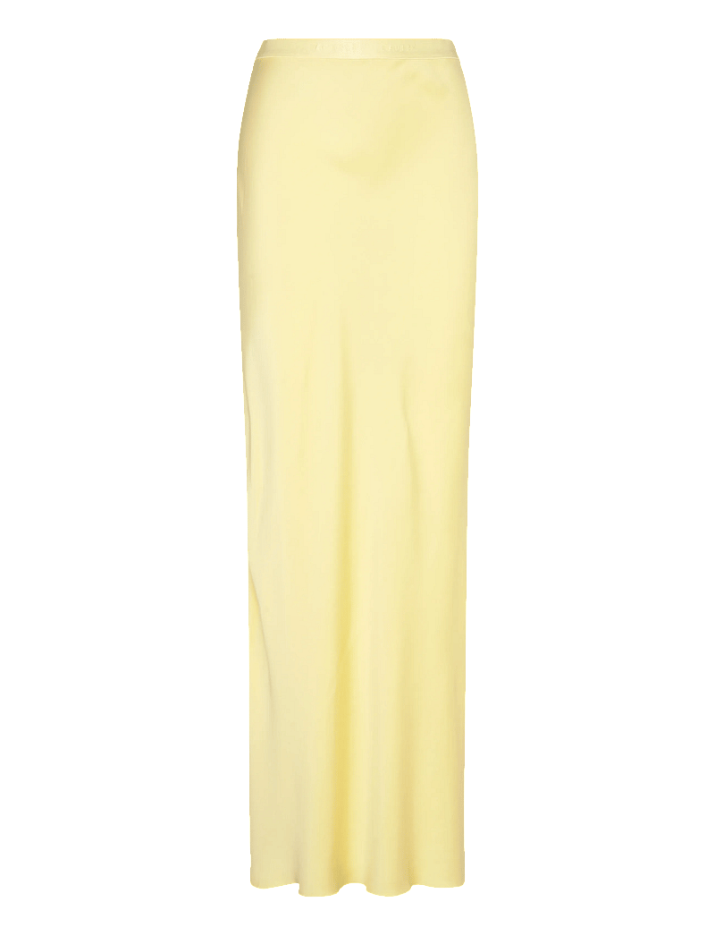 Ahlvar Gallery - Hana long logo satin skirt - lange skjørt - light yellow - 2