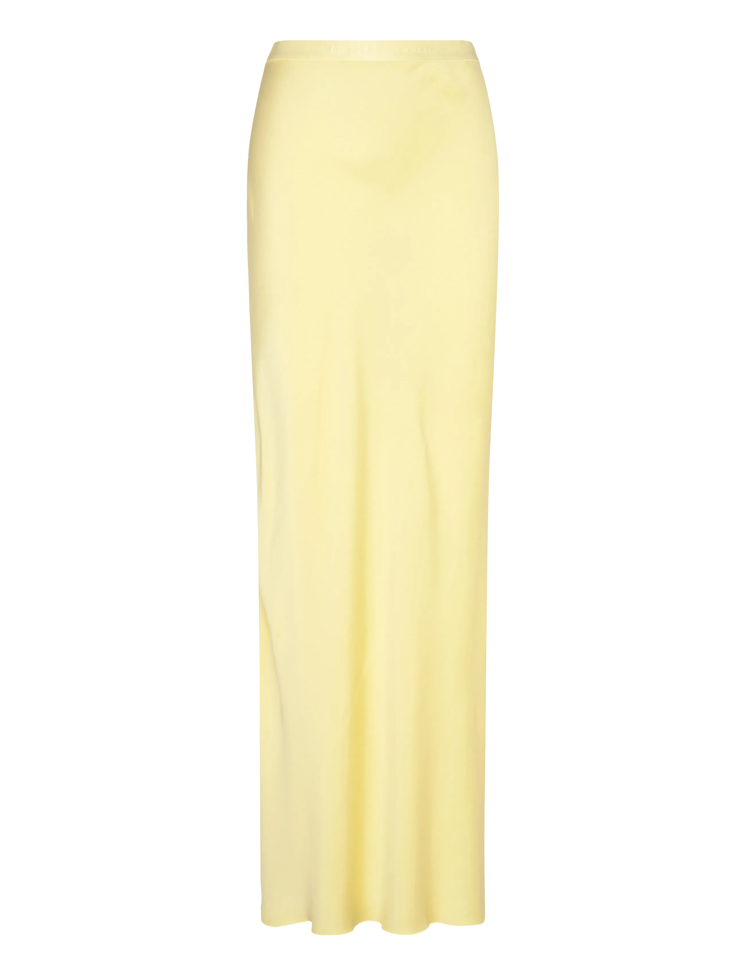 Ahlvar Gallery - Hana long logo satin skirt - maksihame - light yellow - 2