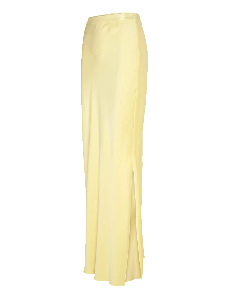 Ahlvar Gallery - Hana long logo satin skirt - lange skjørt - light yellow - 3