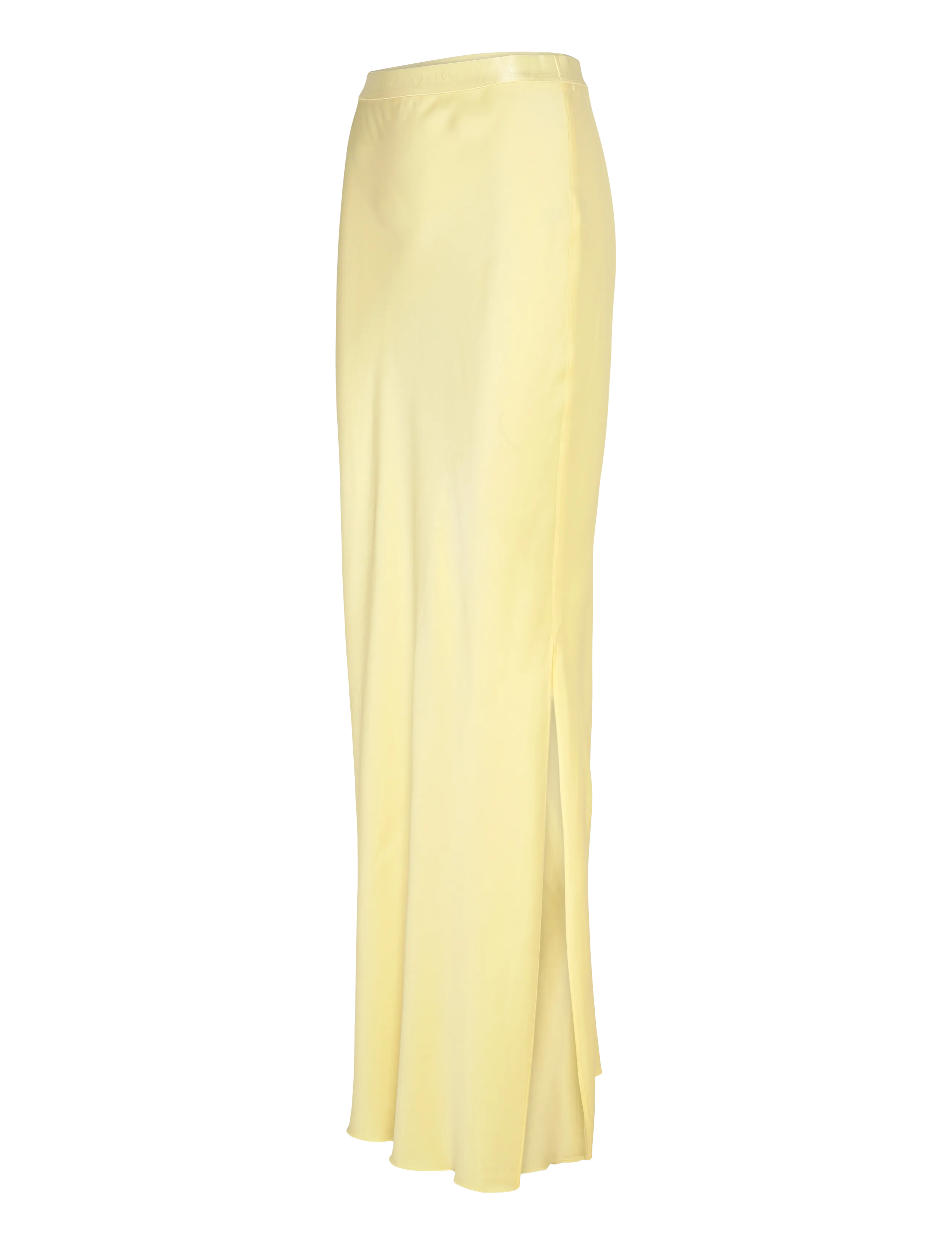 Ahlvar Gallery - Hana long logo satin skirt - maksihame - light yellow - 3