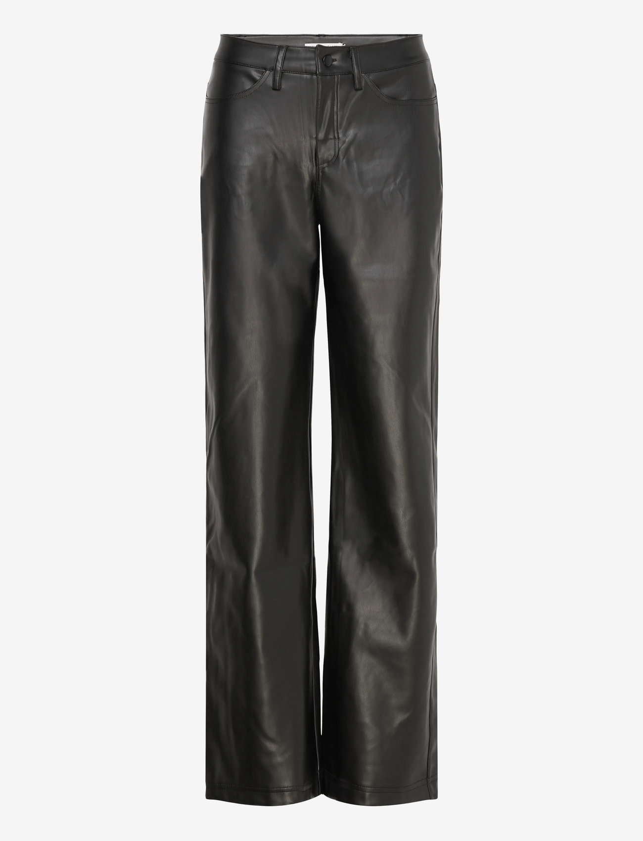 Ahlvar Gallery - Aina PU leather trousers - raka byxor - black - 1