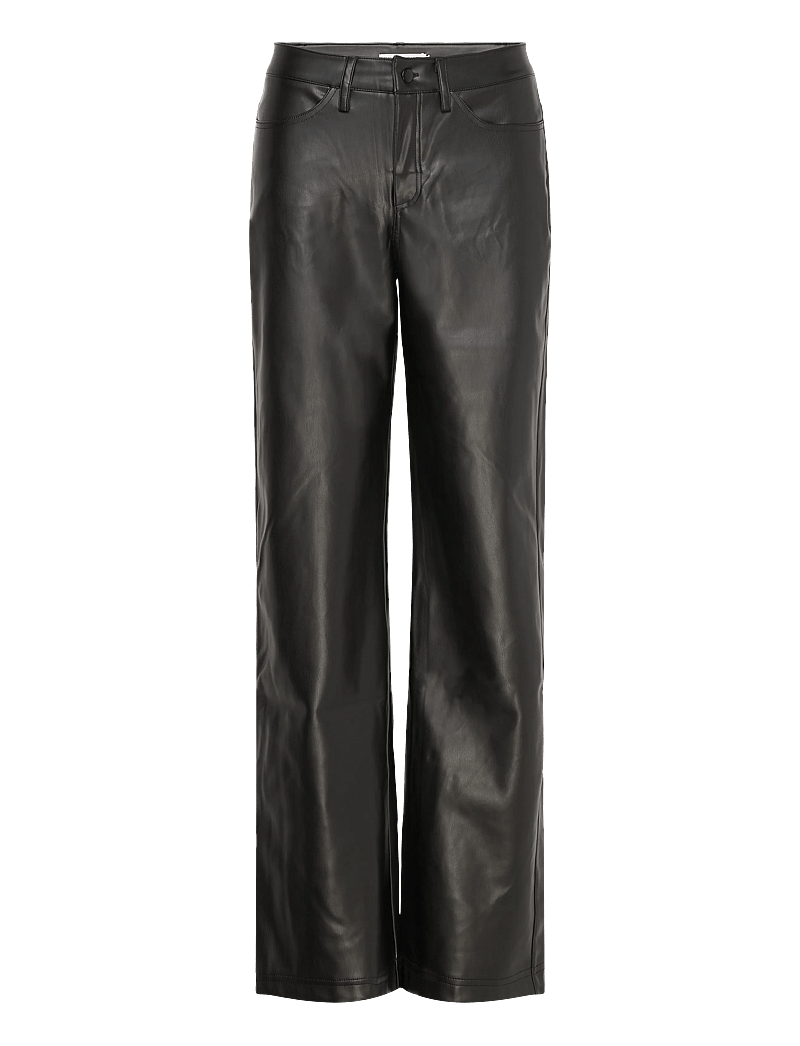 Ahlvar Gallery - Aina PU leather trousers - raka byxor - black - 1
