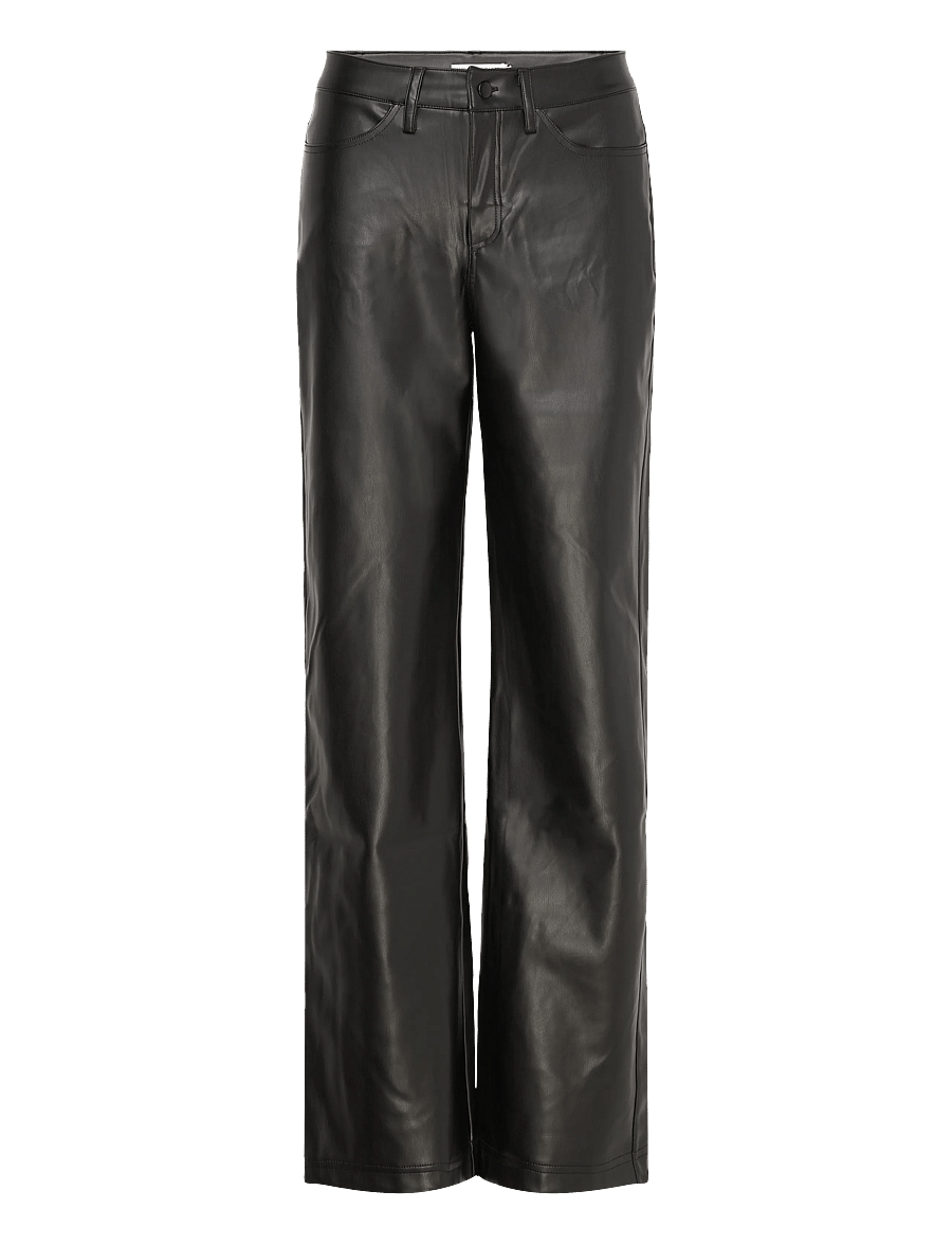 Ahlvar Gallery - Aina PU leather trousers - straight leg hosen - black - 1