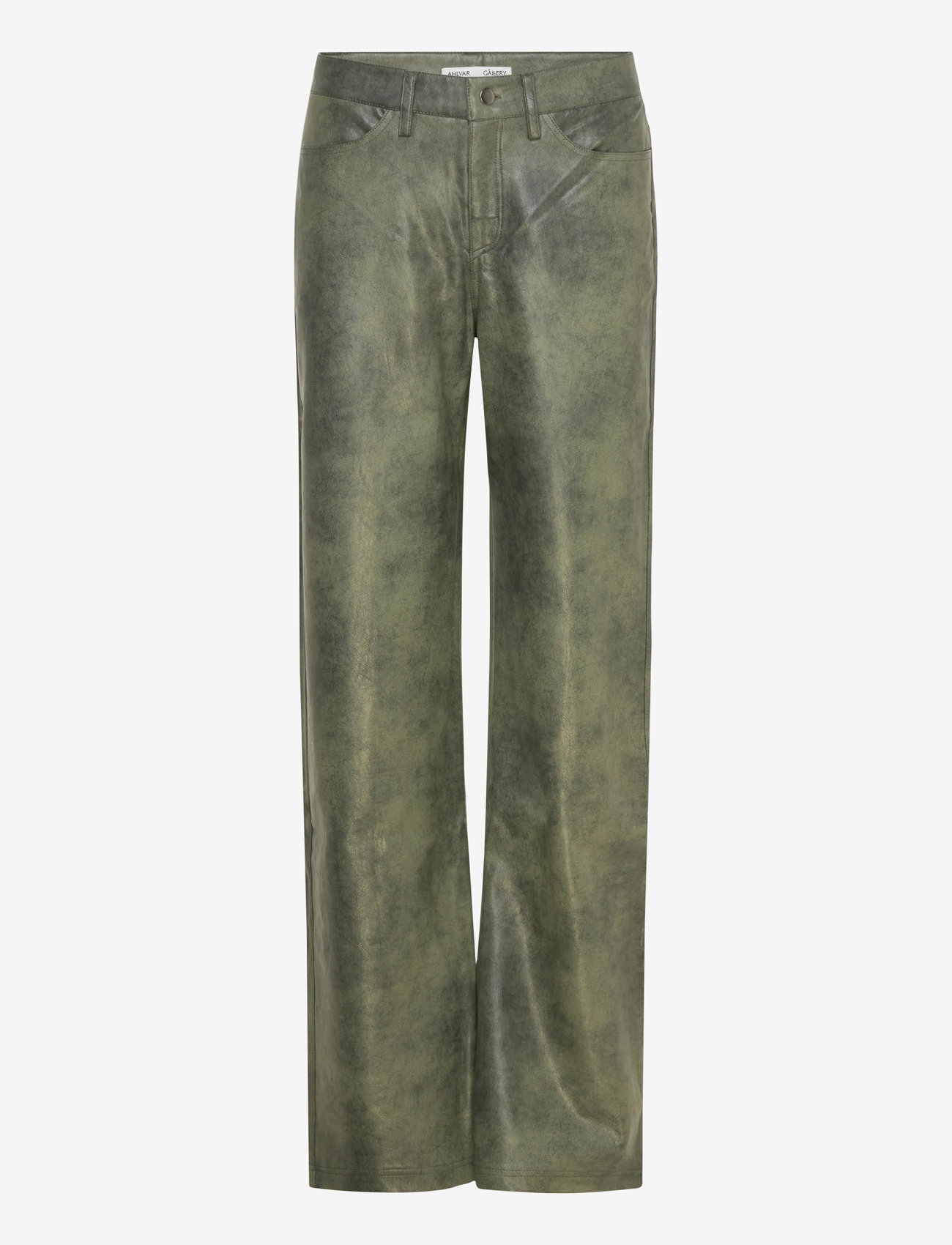 Ahlvar Gallery - Aina PU leather trousers - raka byxor - dark grey - 1
