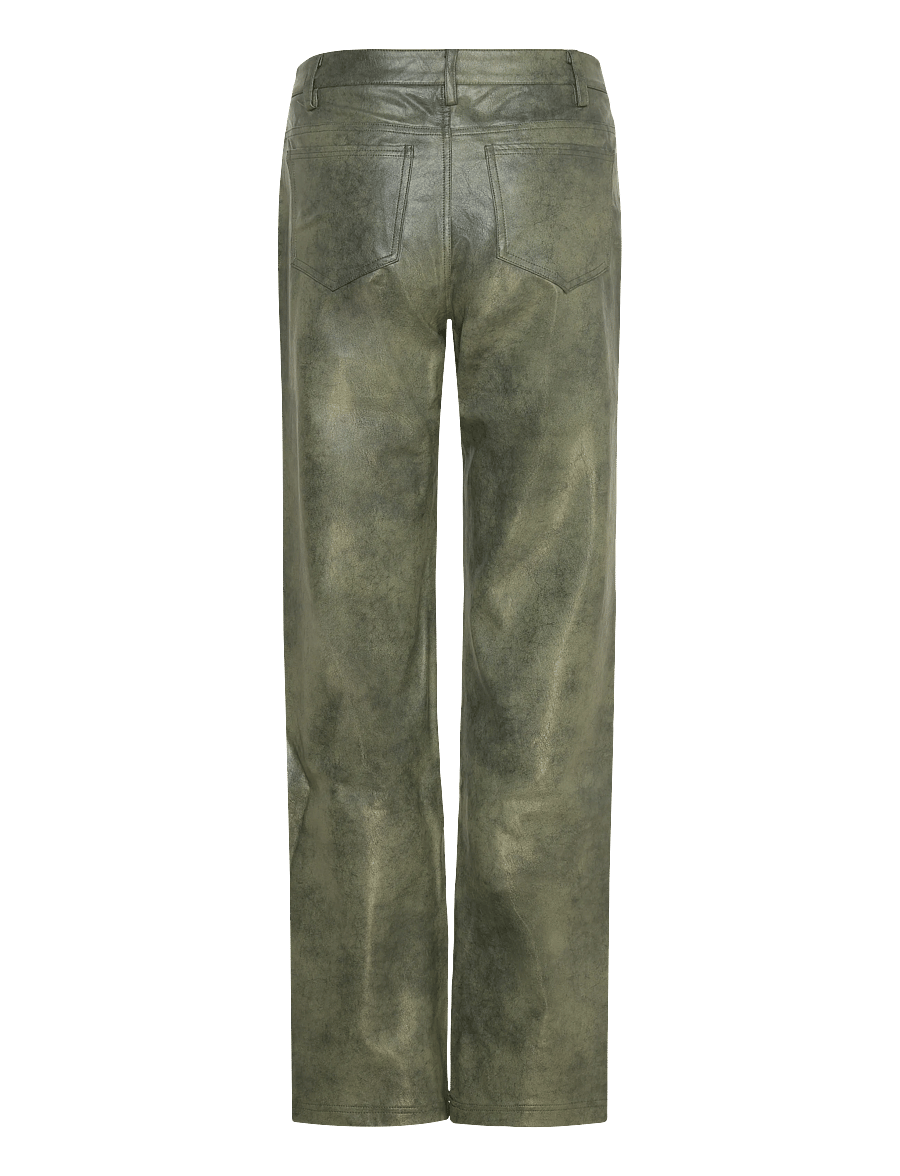 Ahlvar Gallery - Aina PU leather trousers - hose mit geradem bein - dark grey - 2