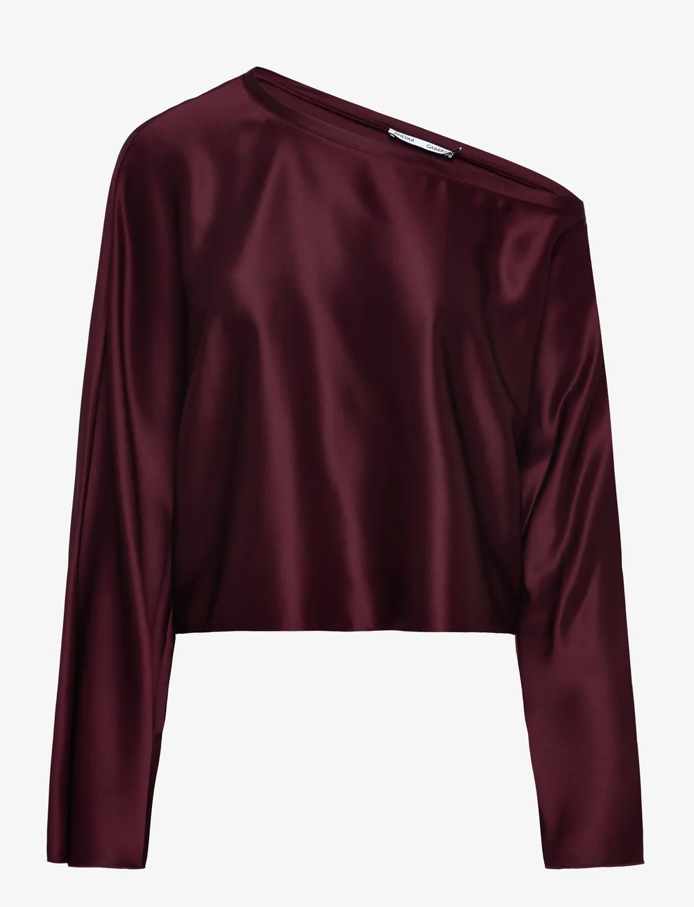 Ahlvar Gallery - Alma satin blouse - långärmade blusar - burgundy - 1
