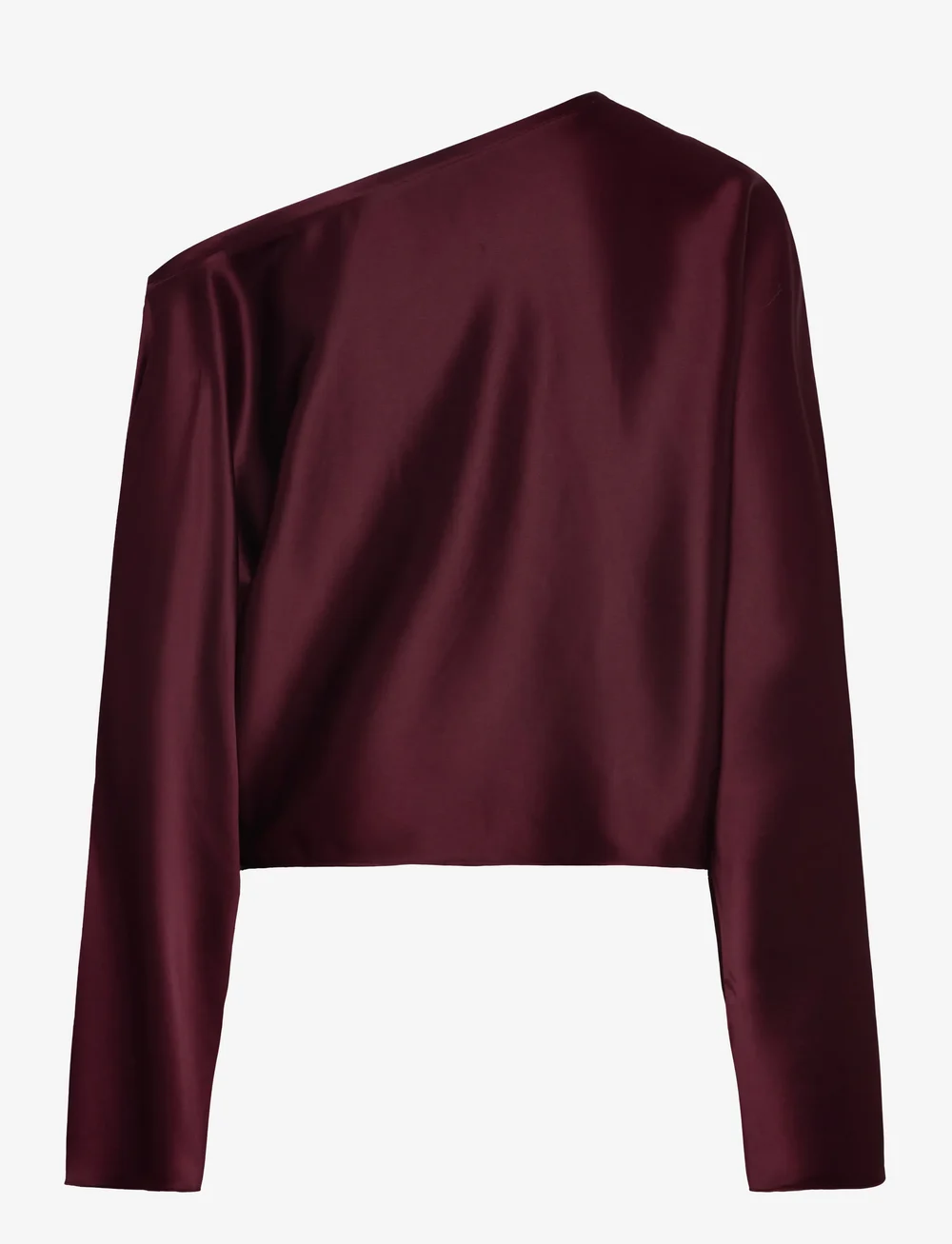 Ahlvar Gallery - Alma satin blouse - långärmade blusar - burgundy - 2