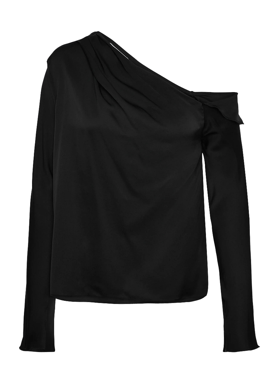 Ahlvar Gallery - Cora silk blouse - langärmelige blusen - black - 1