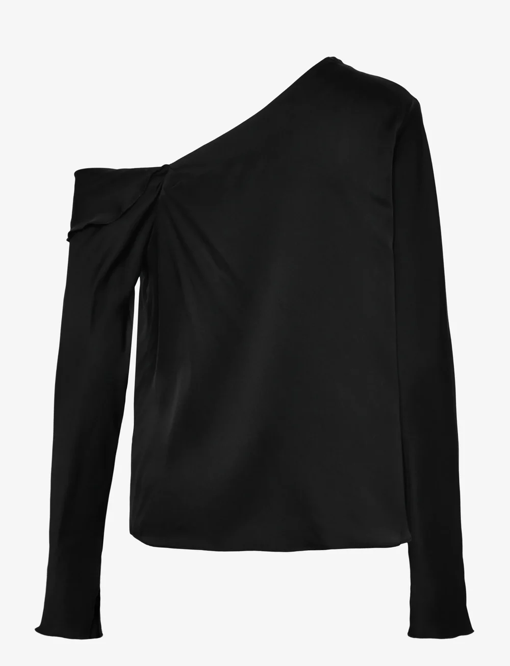 Ahlvar Gallery - Cora silk blouse - langermede bluser - black - 2