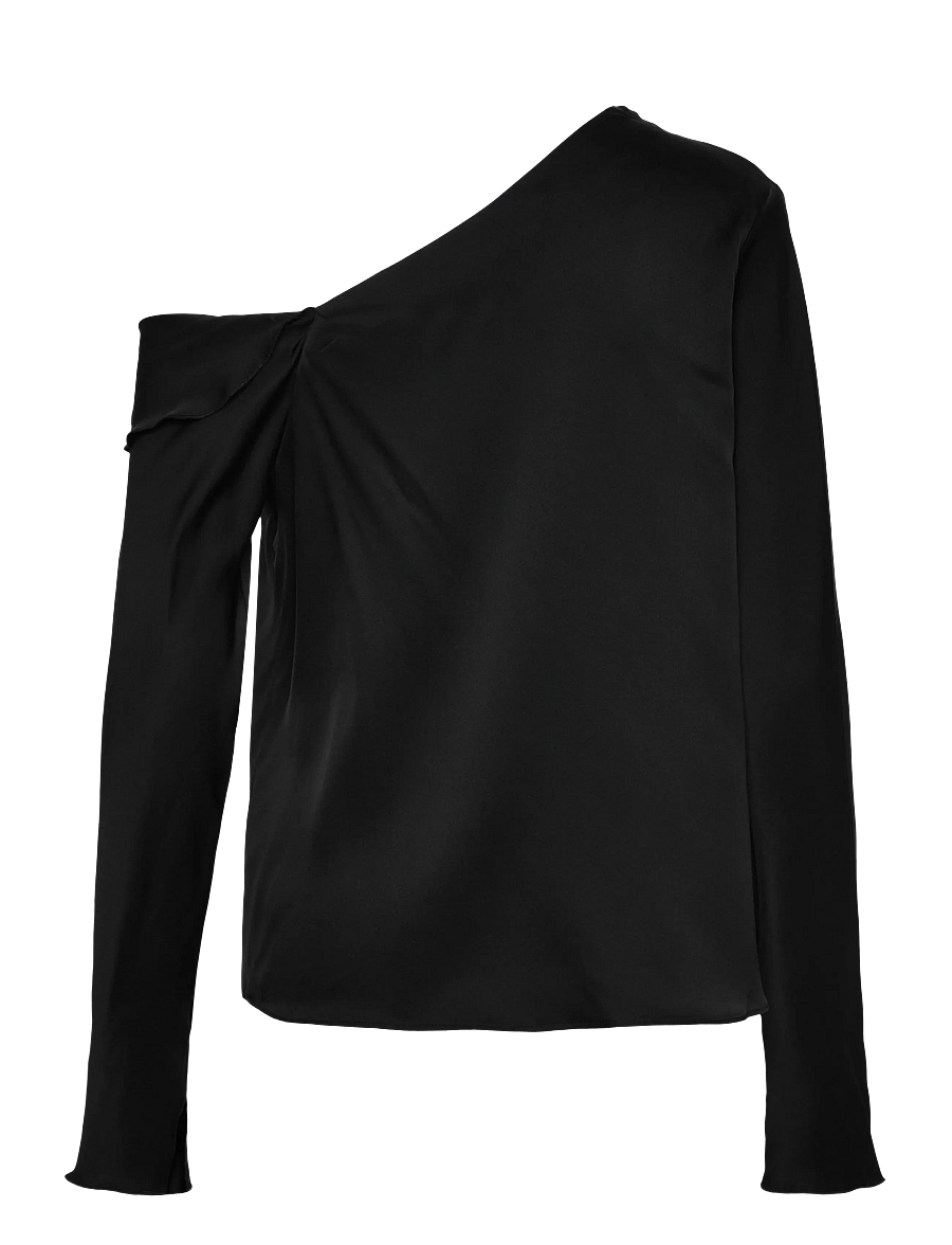 Ahlvar Gallery - Cora silk blouse - langärmelige blusen - black - 2