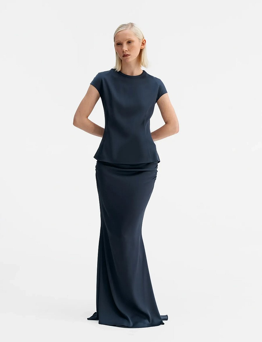 Ahlvar Gallery - Dara top - kortärmade blusar - blue grey - 0
