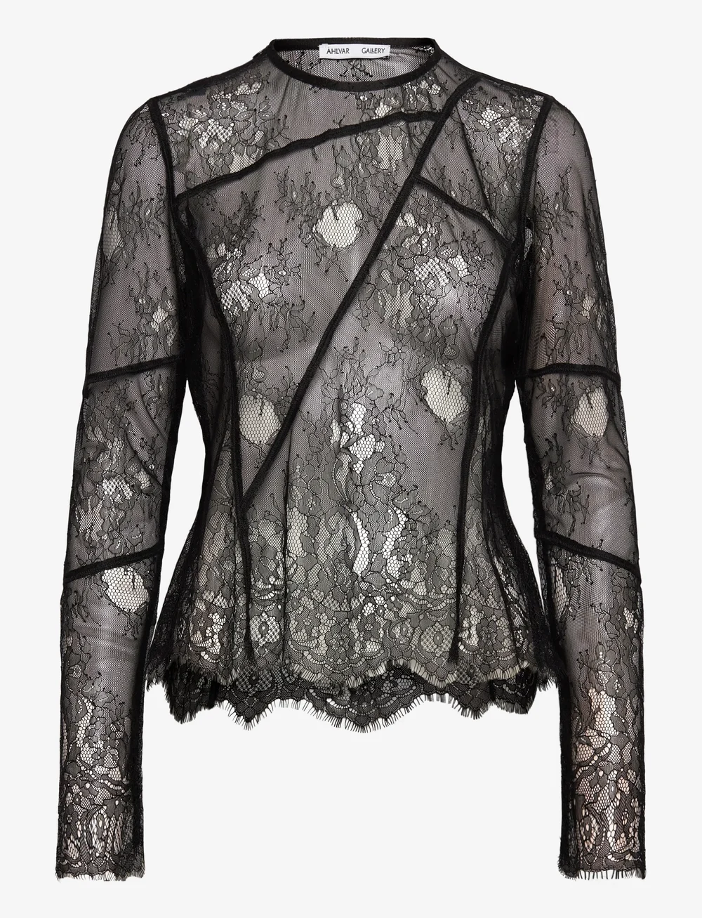 Ahlvar Gallery - Eden lace blouse - langærmede bluser - black - 1