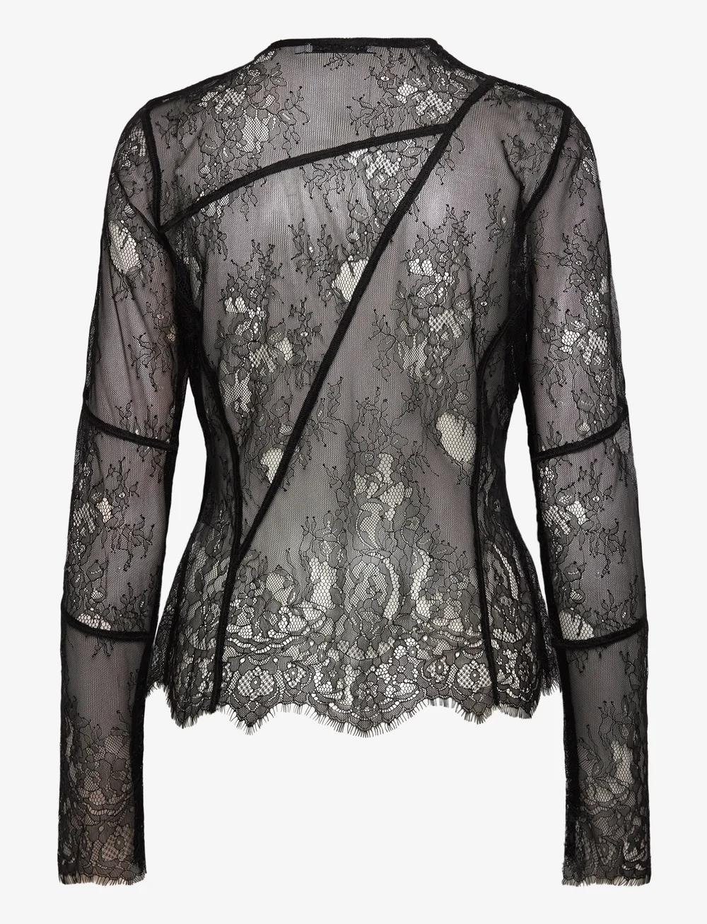 Ahlvar Gallery - Eden lace blouse - langærmede bluser - black - 2