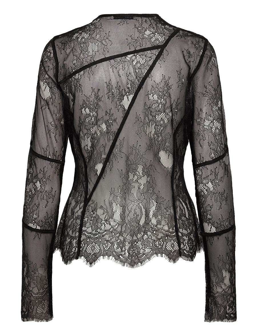 Ahlvar Gallery - Eden lace blouse - blūzes ar garām piedurknēm - black - 2