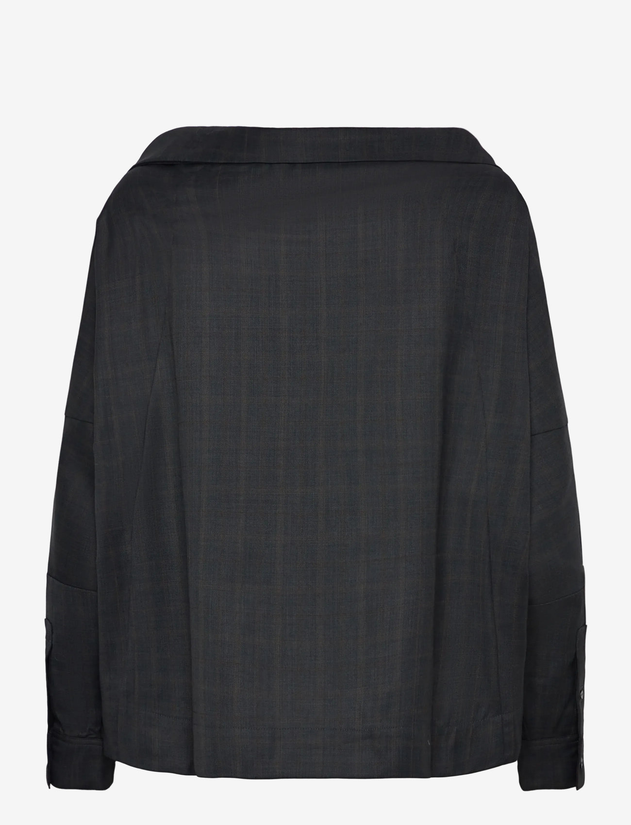 Ahlvar Gallery - Gigi no shoulder check shirt - jeansskjortor - dark grey - 2