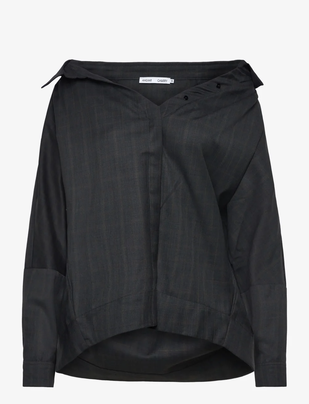 Ahlvar Gallery - Gigi no shoulder check shirt - langærmede skjorter - dark grey - 3