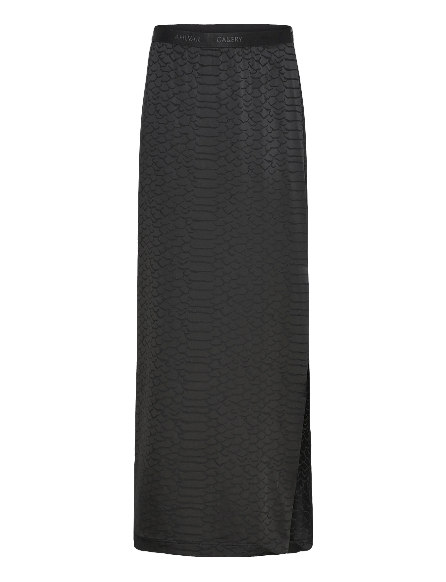 Ahlvar Gallery - Hana long snake pencil skirt - maxi nederdele - black - 1